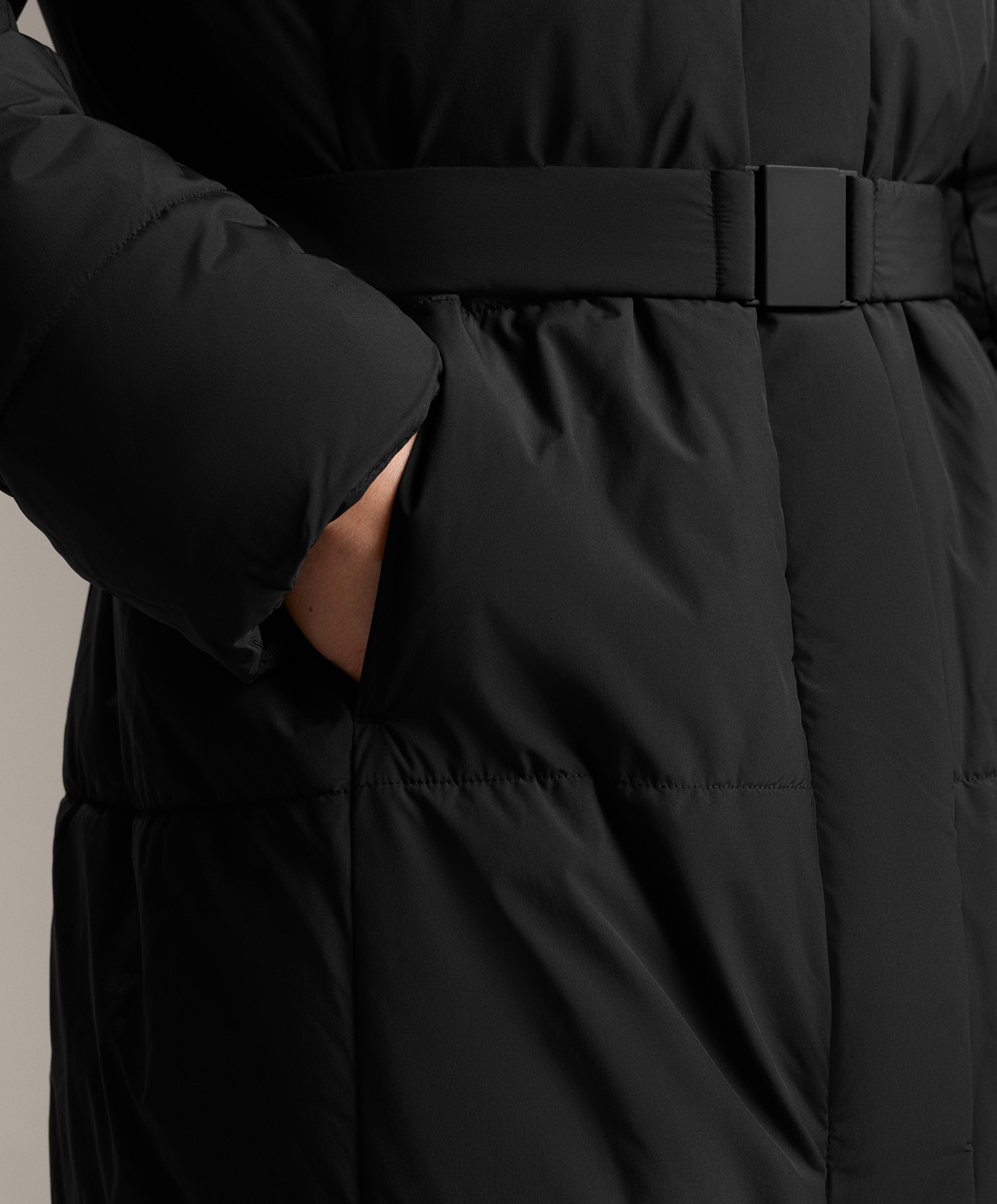 Primaloft® water-repellent long padded jacket — BLACK