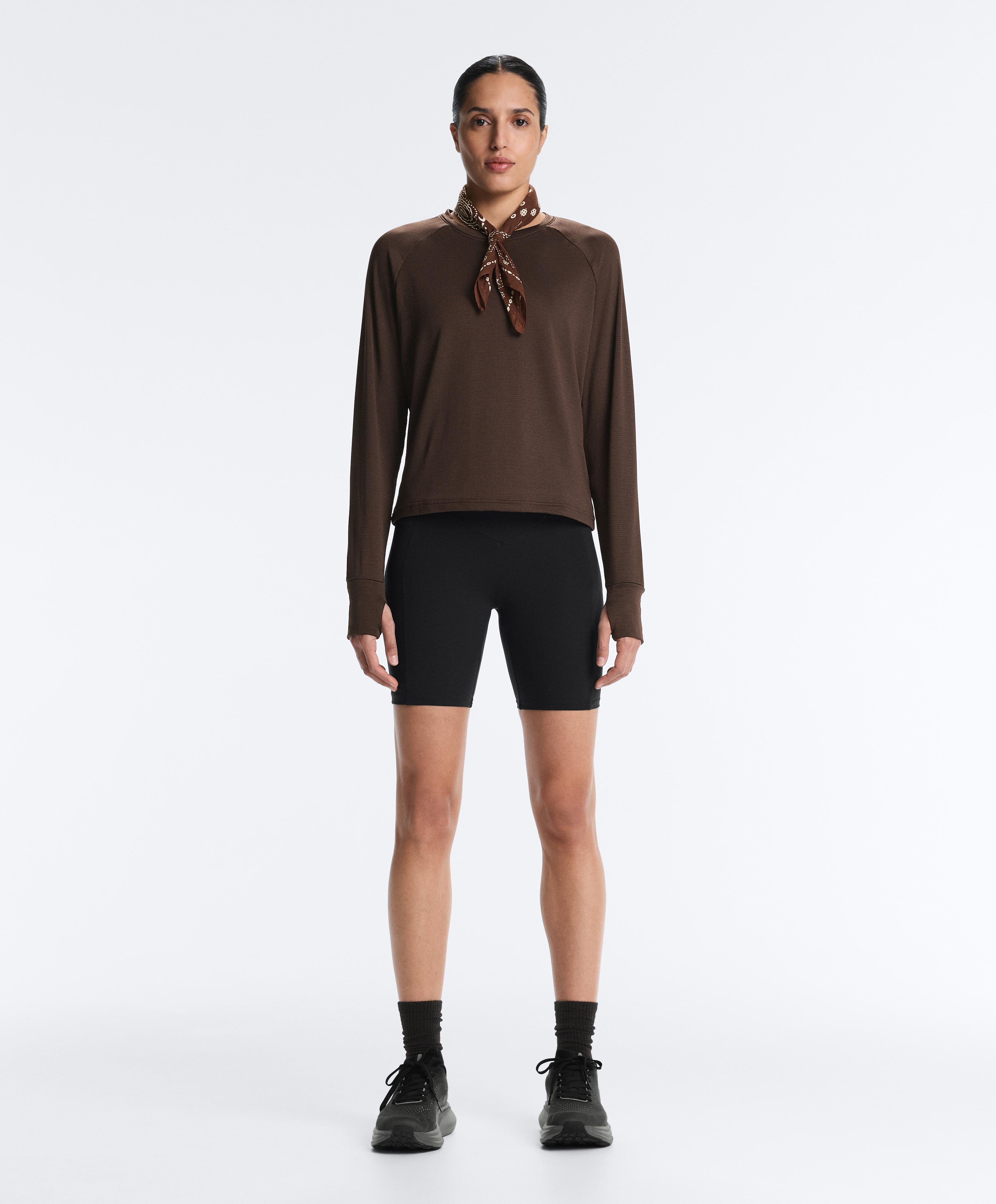 Long-sleeved technical T-shirt — BROWN