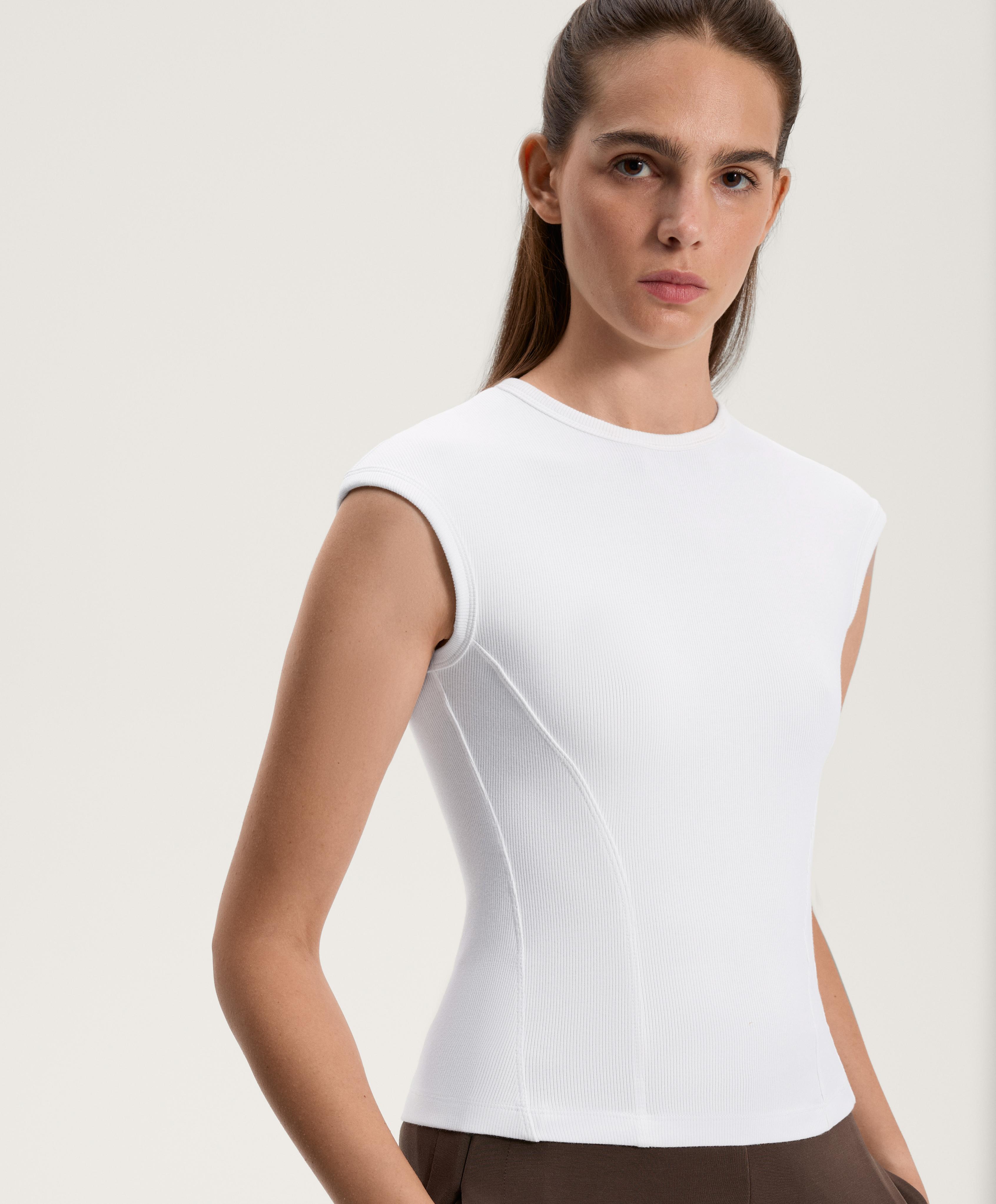 Koszulka z krótkim rękawem Rib z bawełny i modalu Koszulka z krótkim rękawem Rib z bawełny i modalu