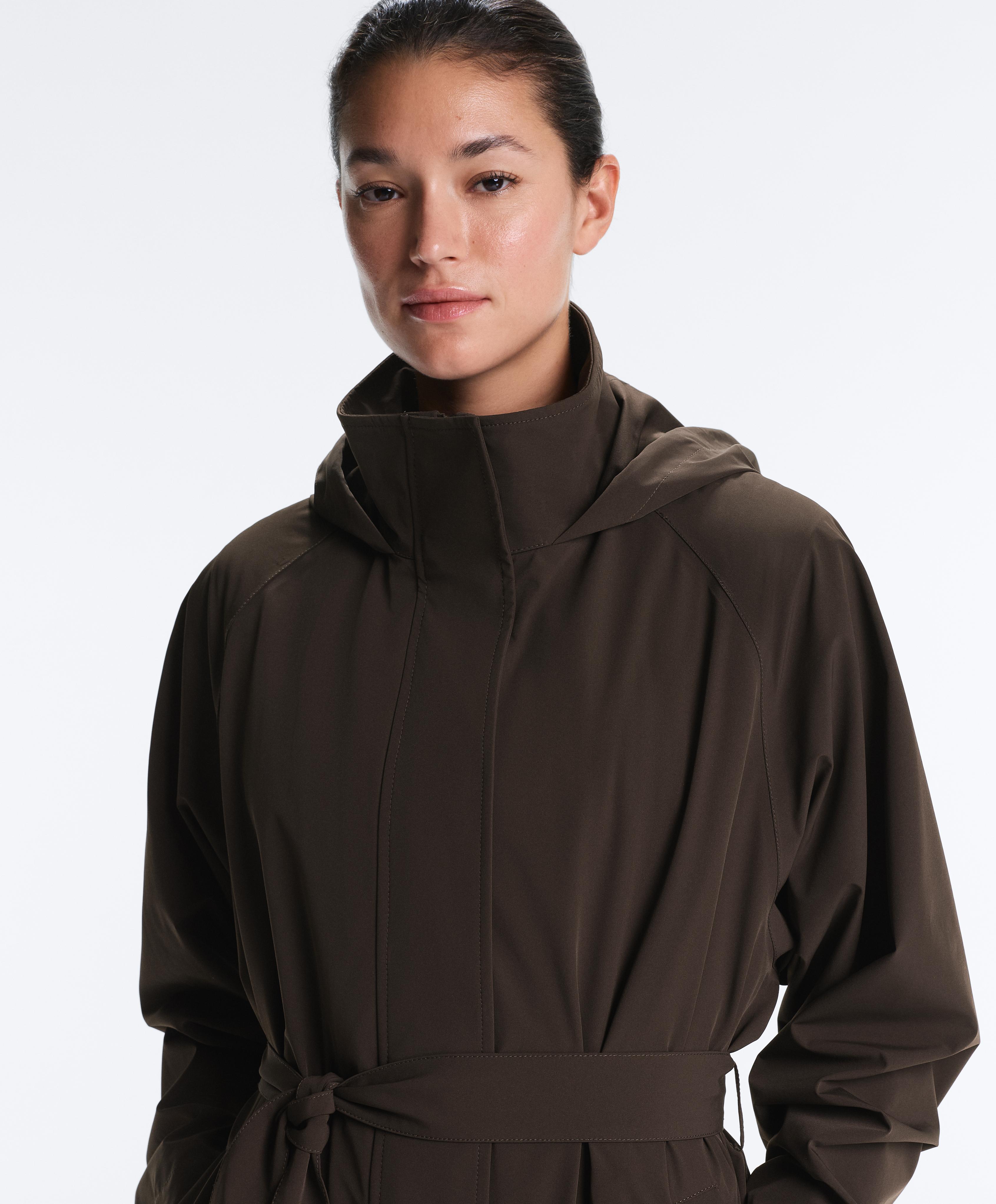 Long extra lightweight 10k waterproof jacket — BROWN