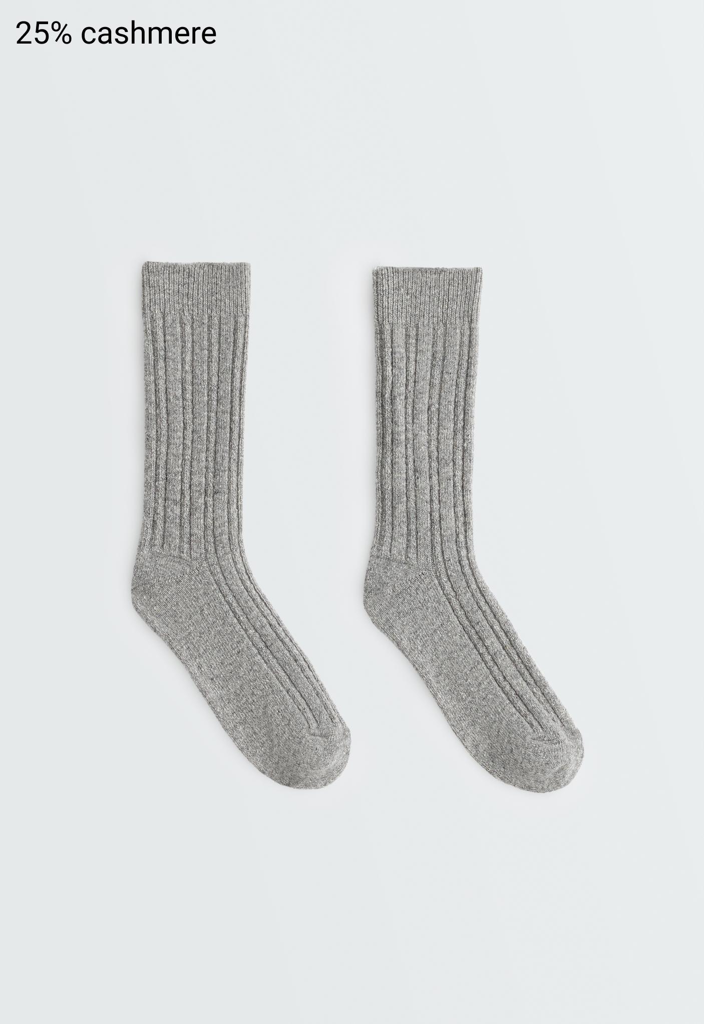 Classic socks in 25% cashmere 11% wool — PALE GREY MELANGE