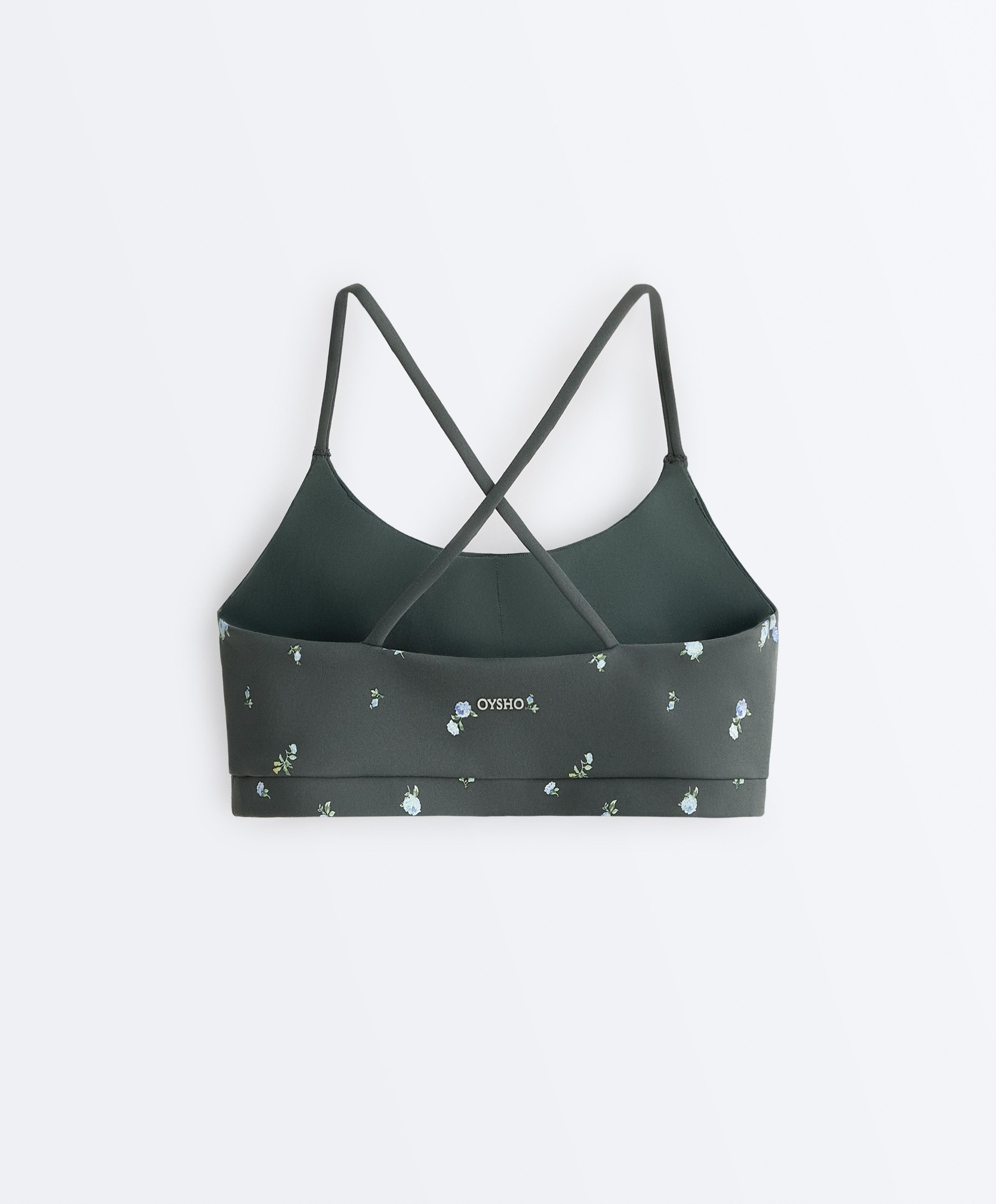 Evermove low-support floral sports bra — STEEL GREY