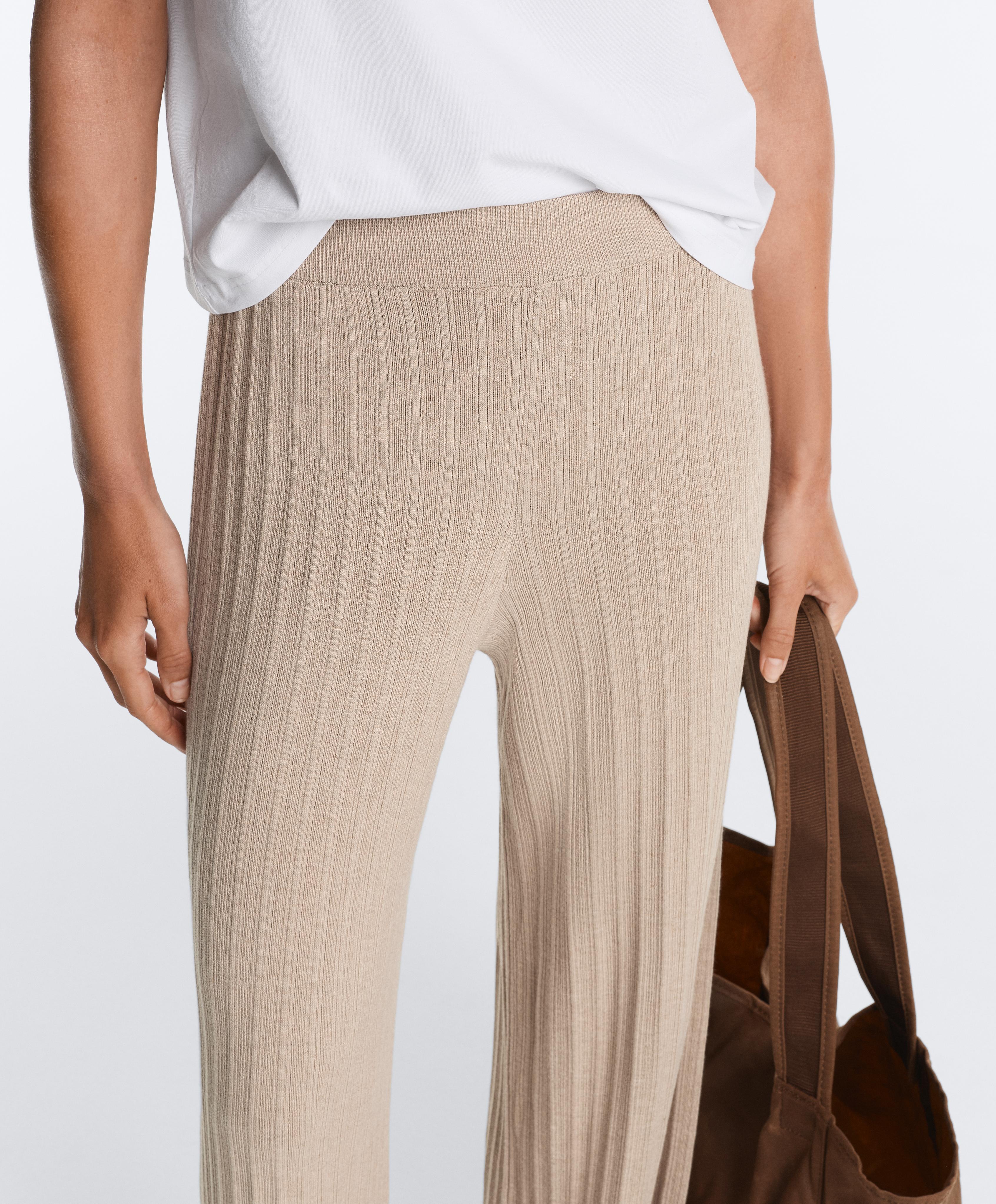 Rib-knit straight-leg trousers — SANDY          