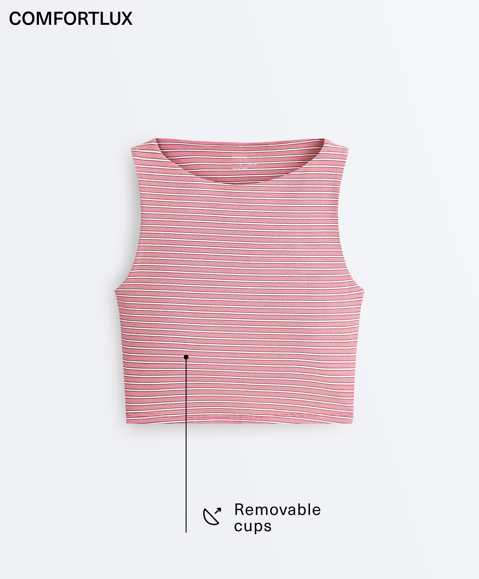 Comfortlux boat neck tank top — RED