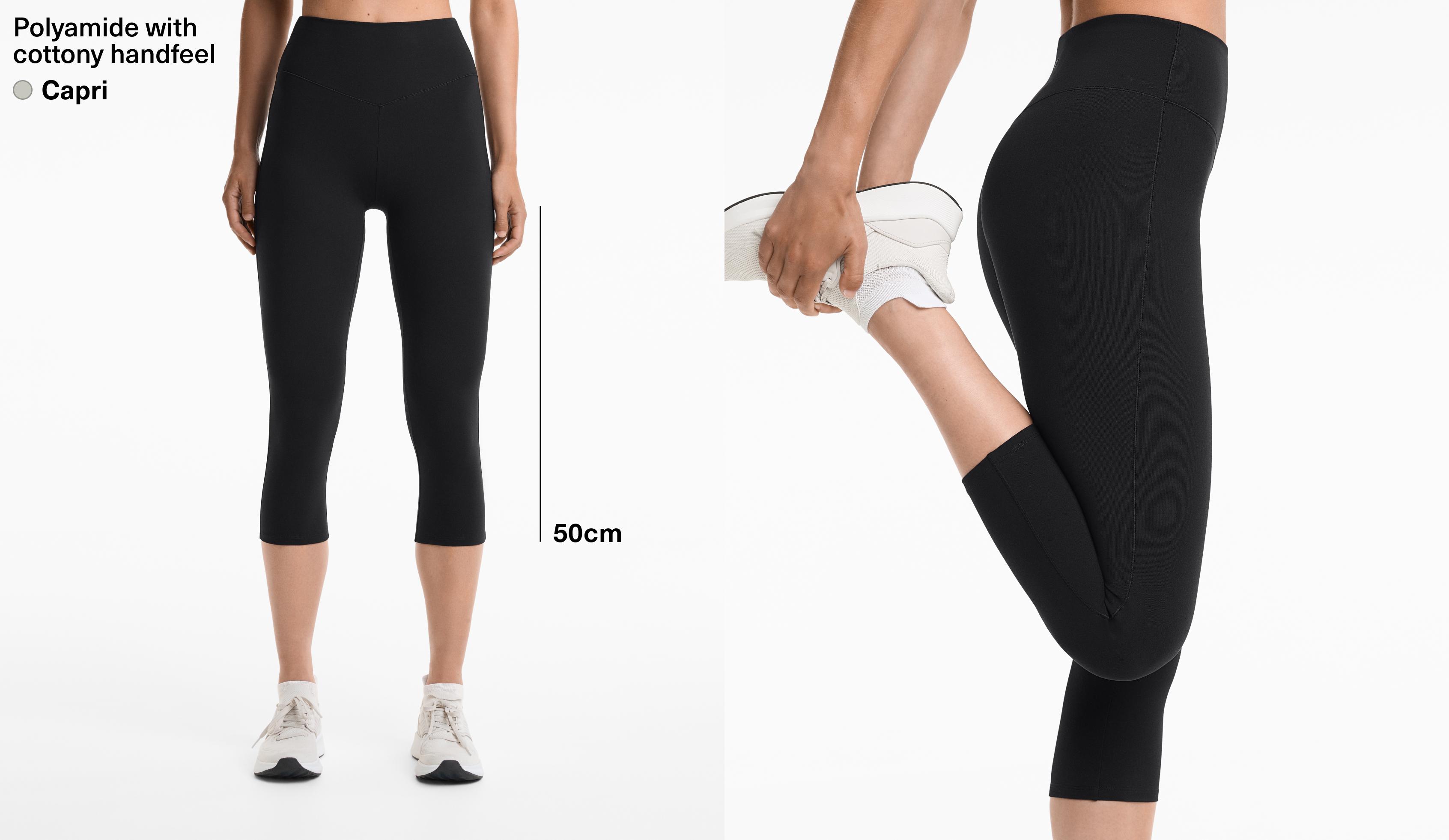 Legging corsaire en polyamide au toucher cotonneux 50 cm