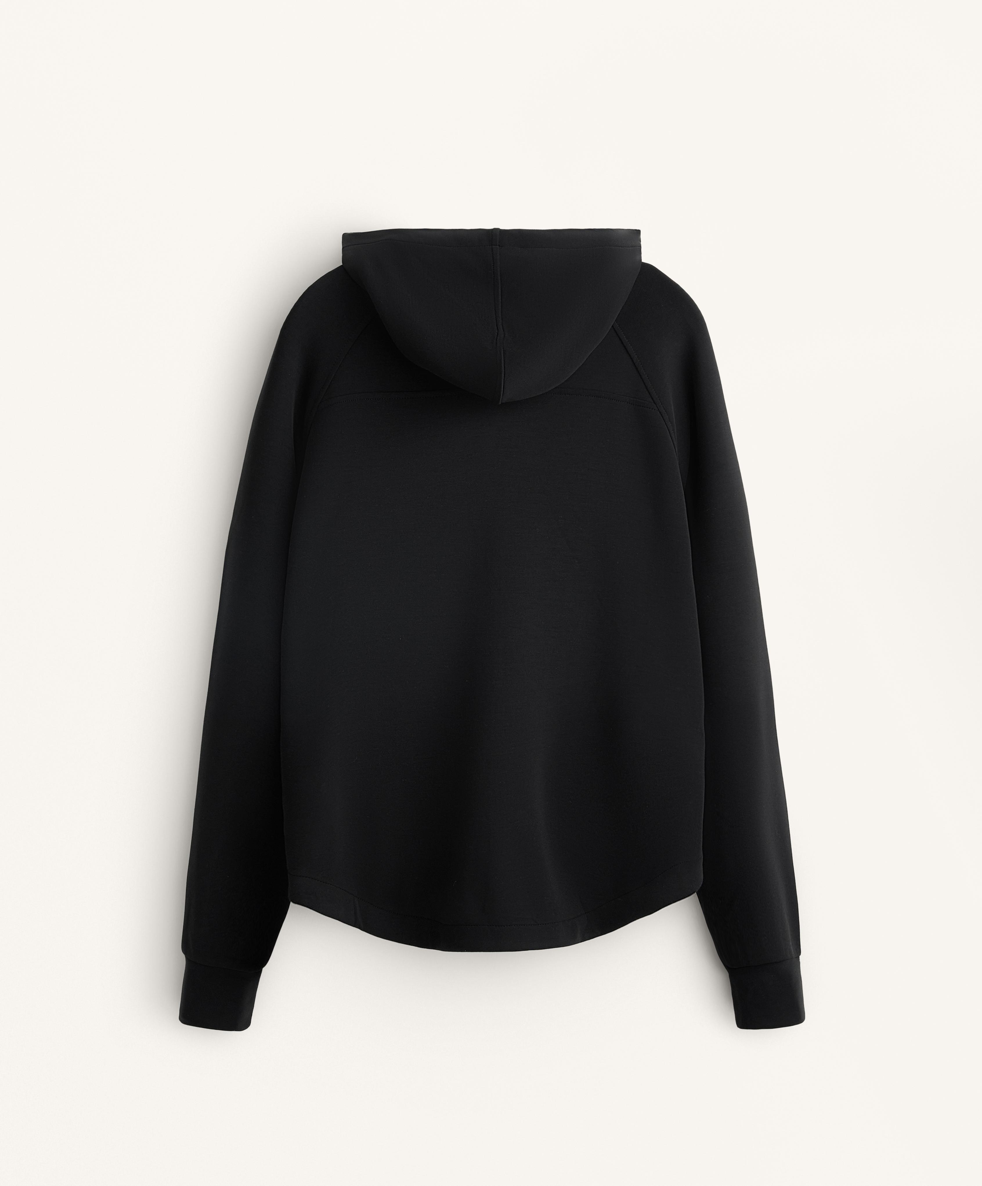 Knit hooded jacket with modal