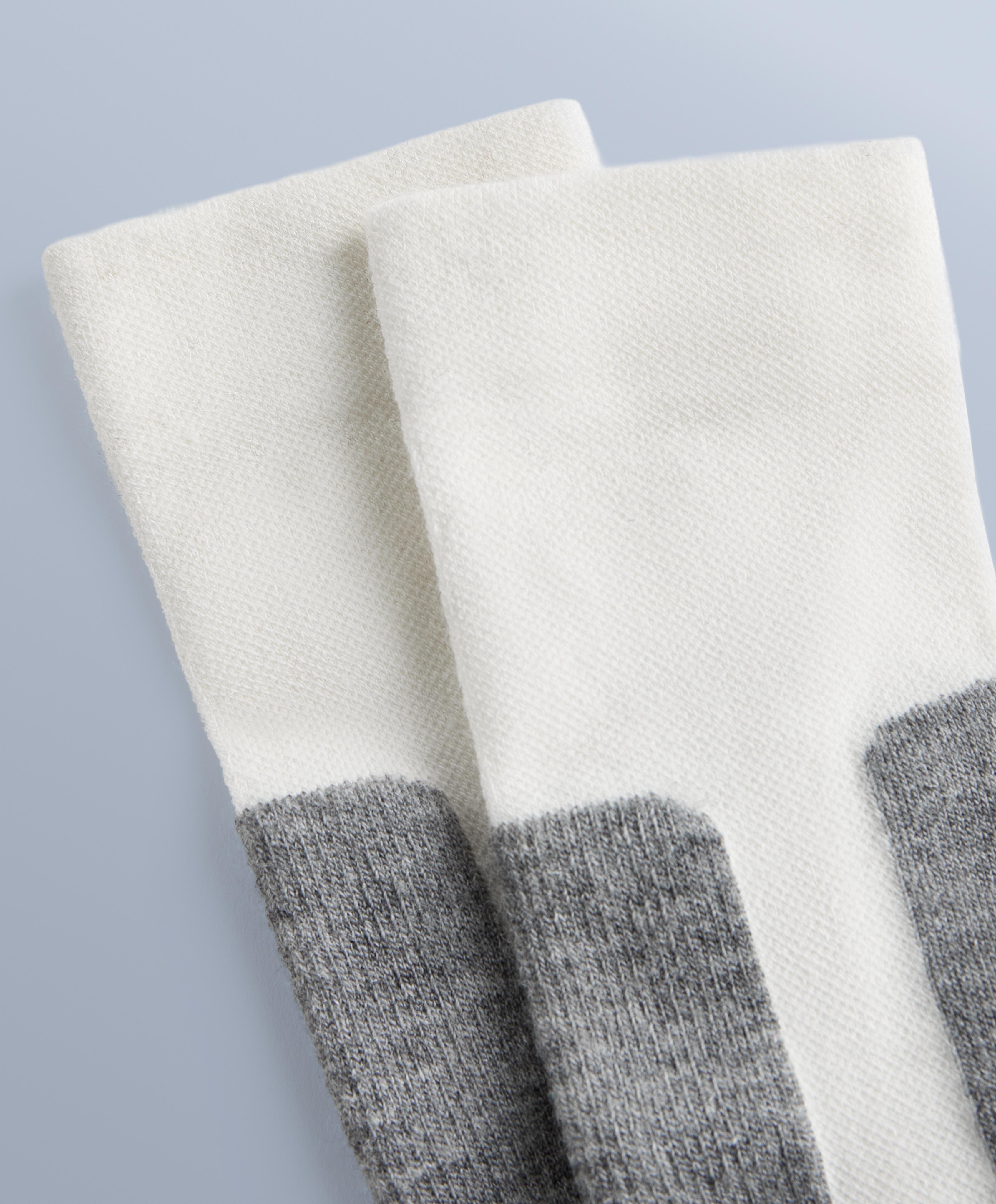 WOOLMARK® wool blend long ski socks — PALE ECRU