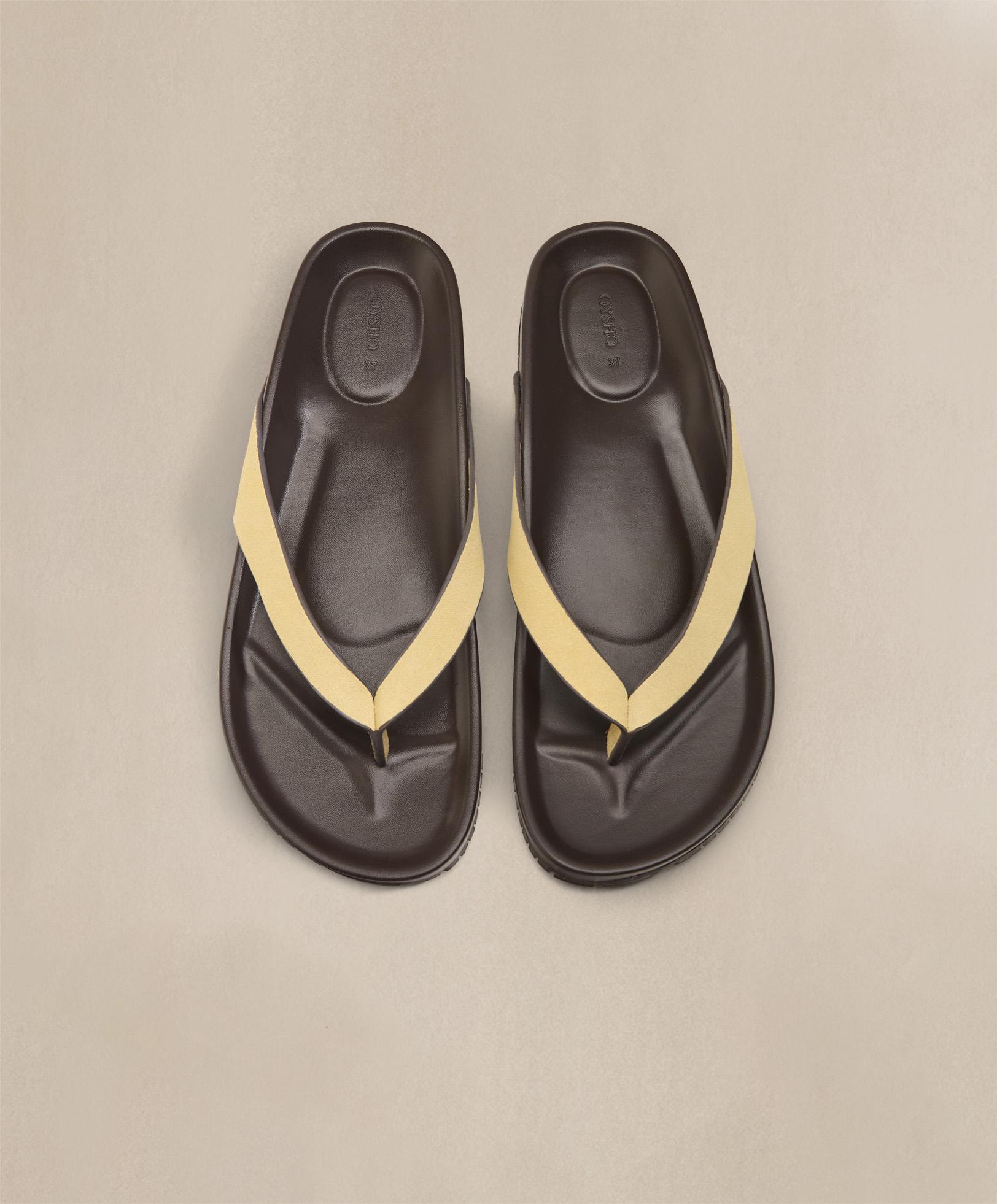 Leather sandals — YELLOW