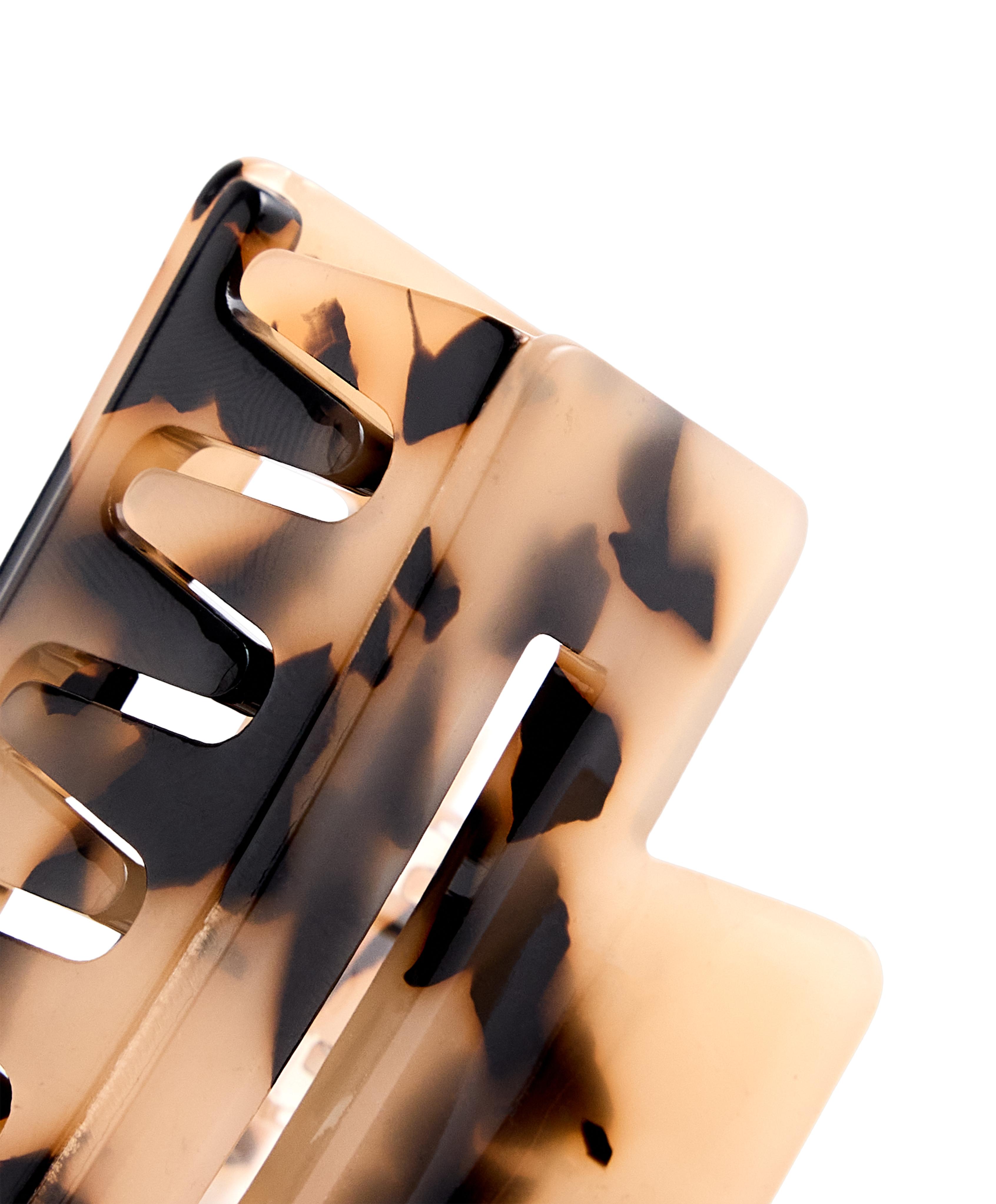 2 tortoiseshell square hair clips — BLACK