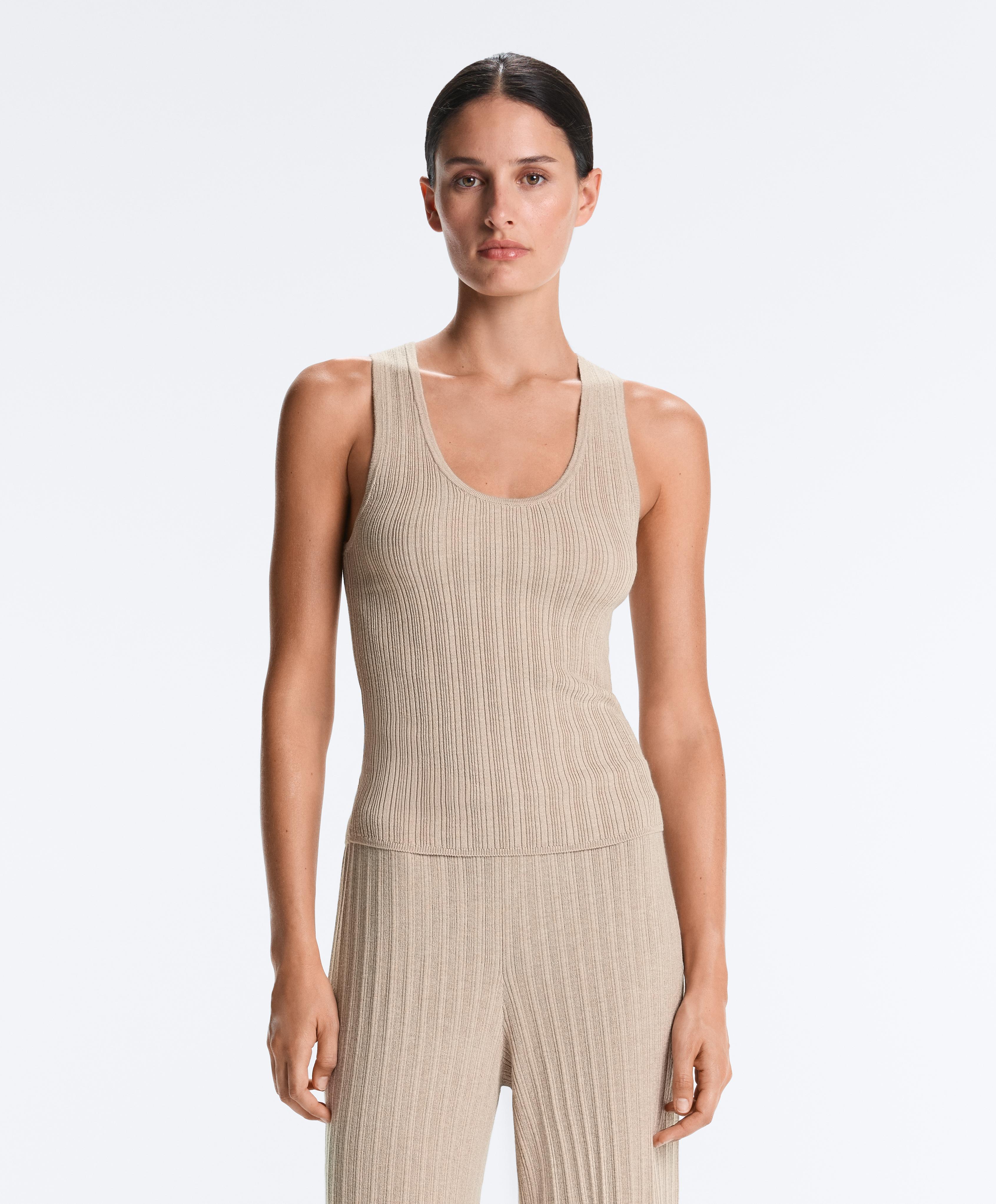 Fitted ribbed knit top — SANDY