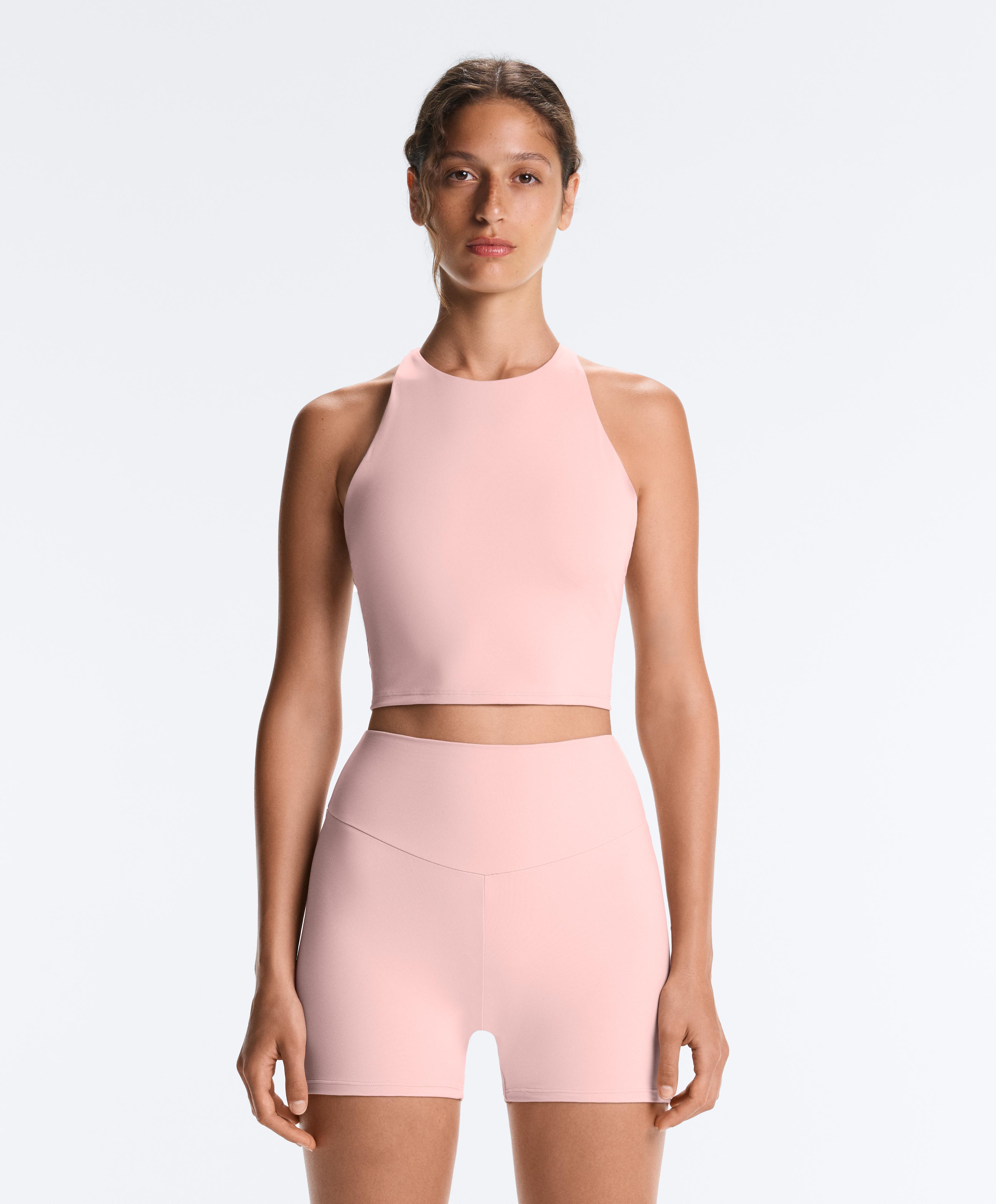 Comfortlux strappy tank top with cups — CLOUD PINK
