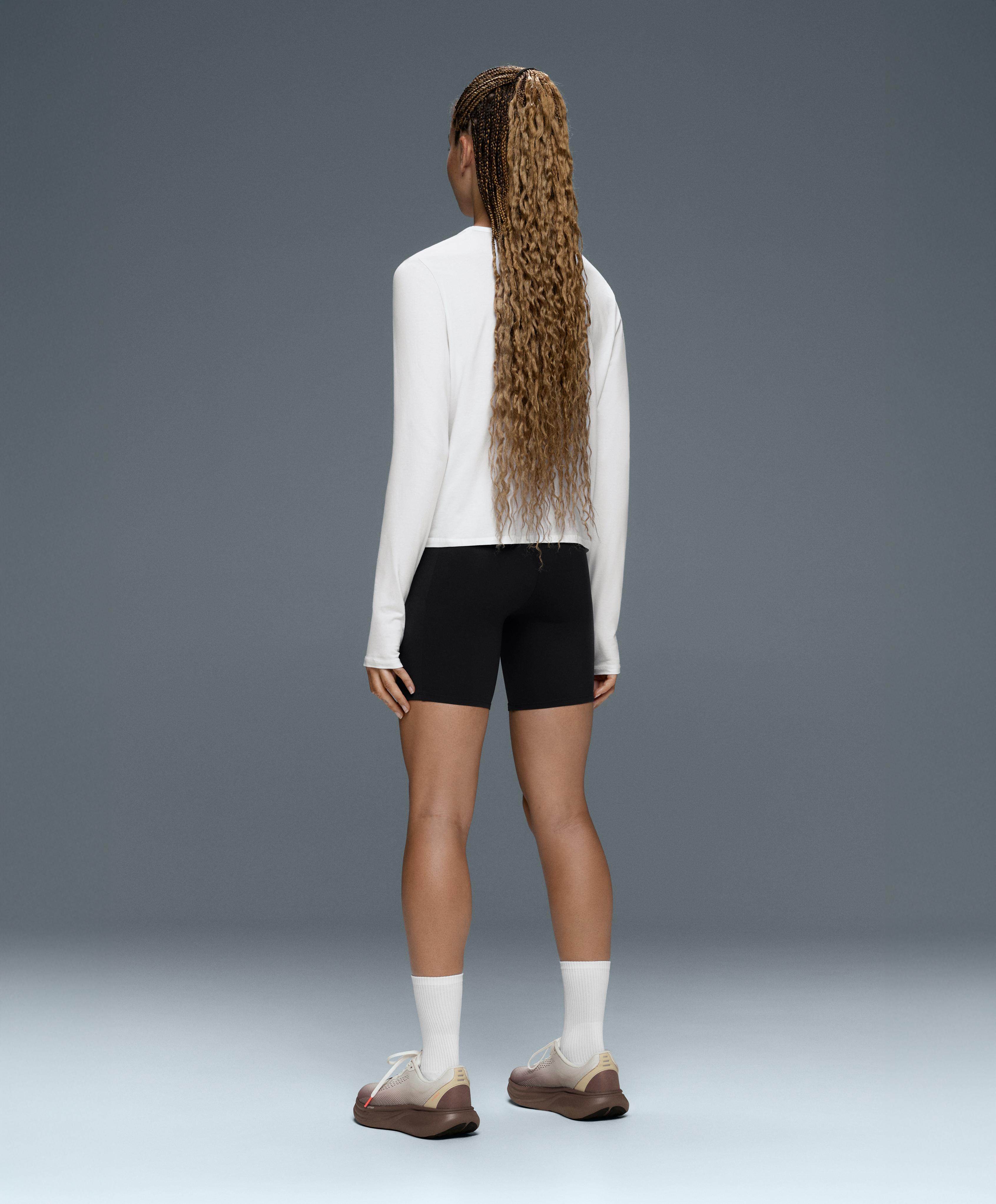 Cotton blend long-sleeved T-shirt — WHITE