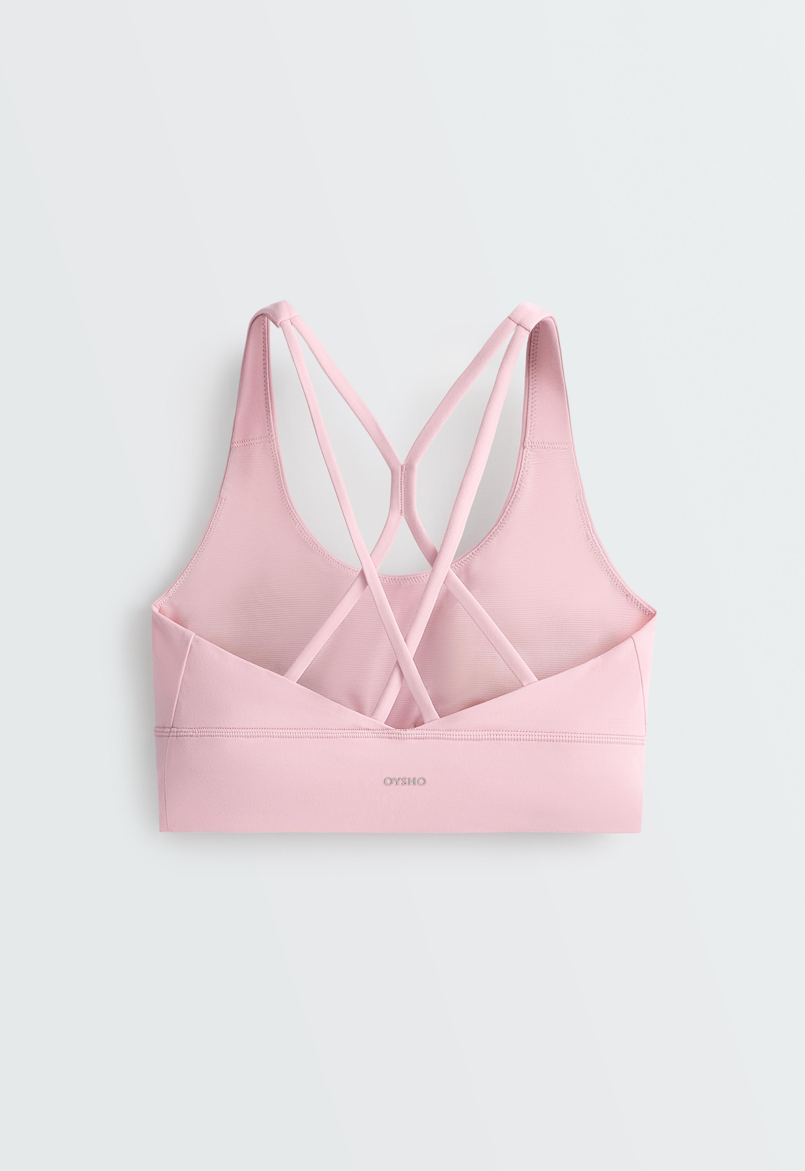 Medium-support Comfortlux sports bra with cups — PALE PINK