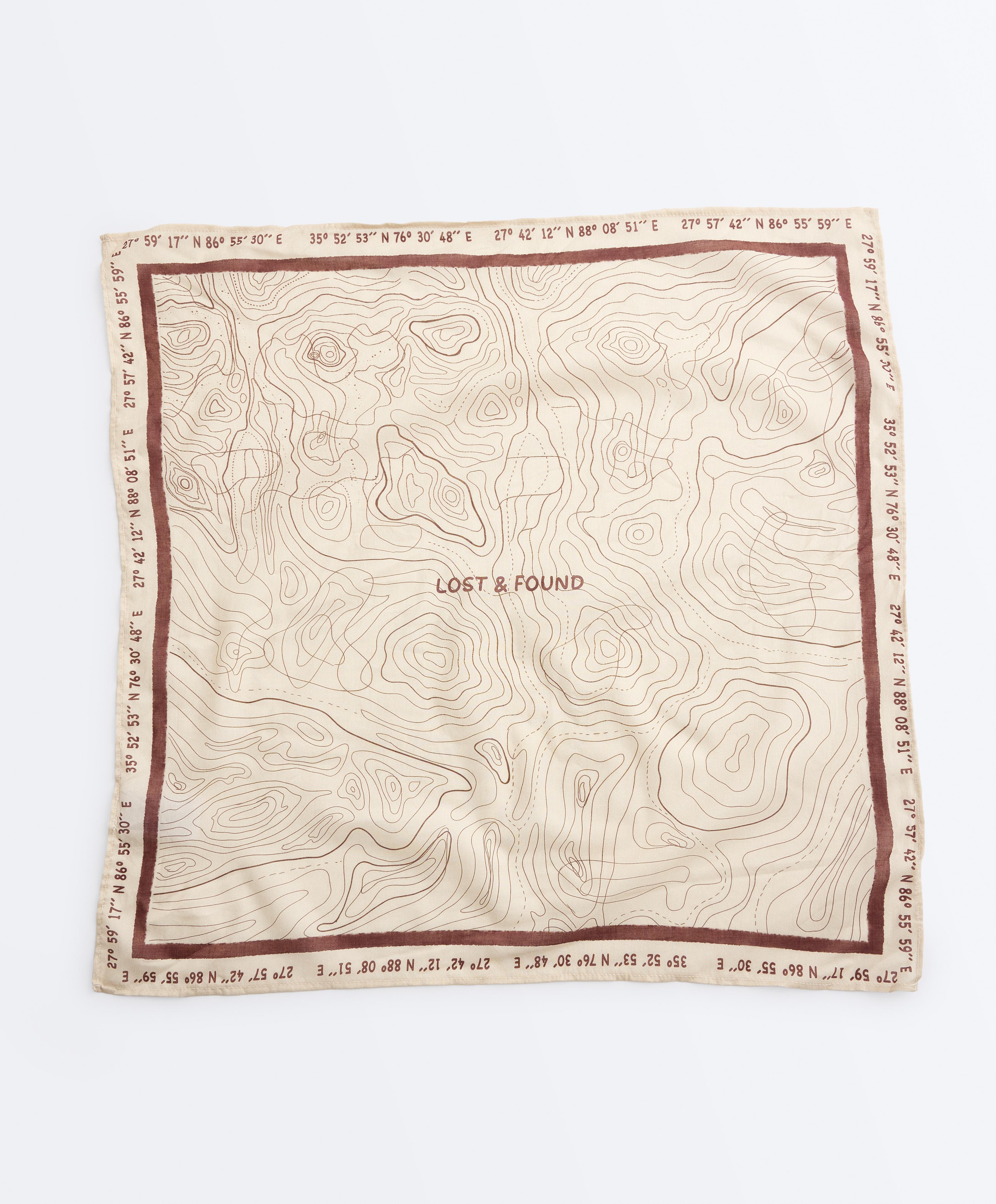 100% cotton print bandana — CREAM