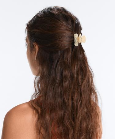 2 mini hair clips — OATMEAL 2