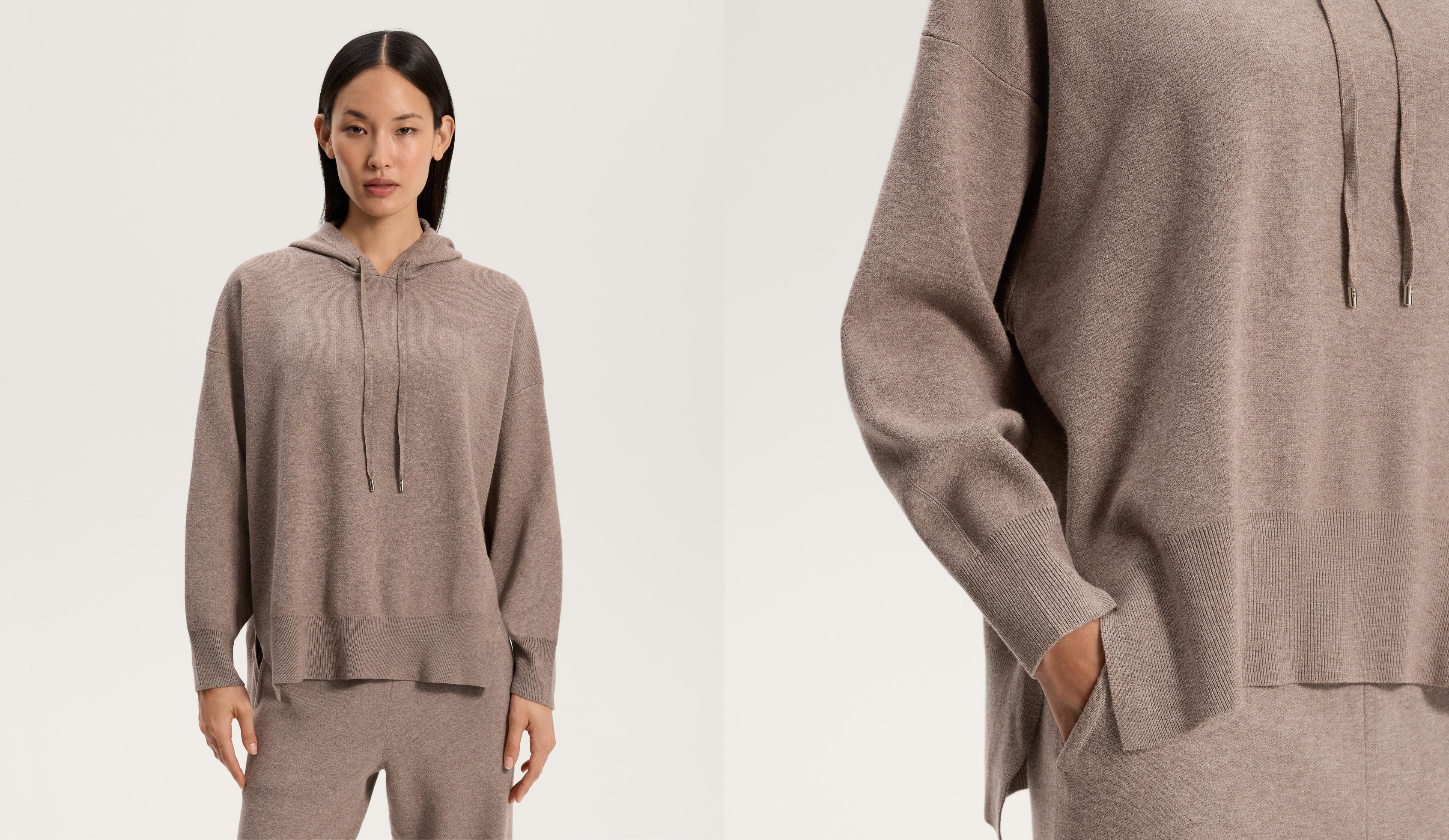 Pull long en maille à capuche - Soldes Pull long en maille à capuche - Soldes