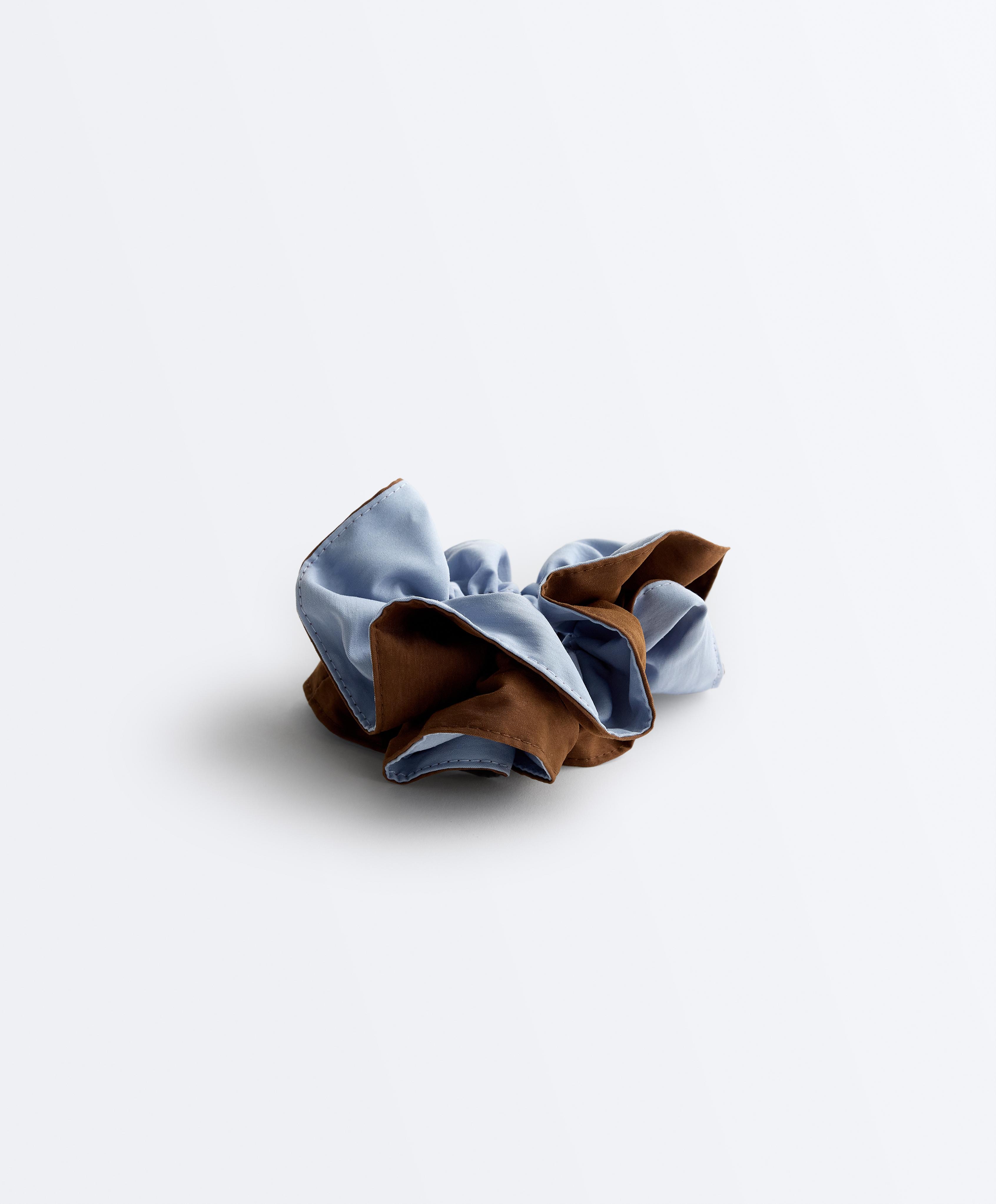 Two-tone maxi scrunchie — MID-BLUE