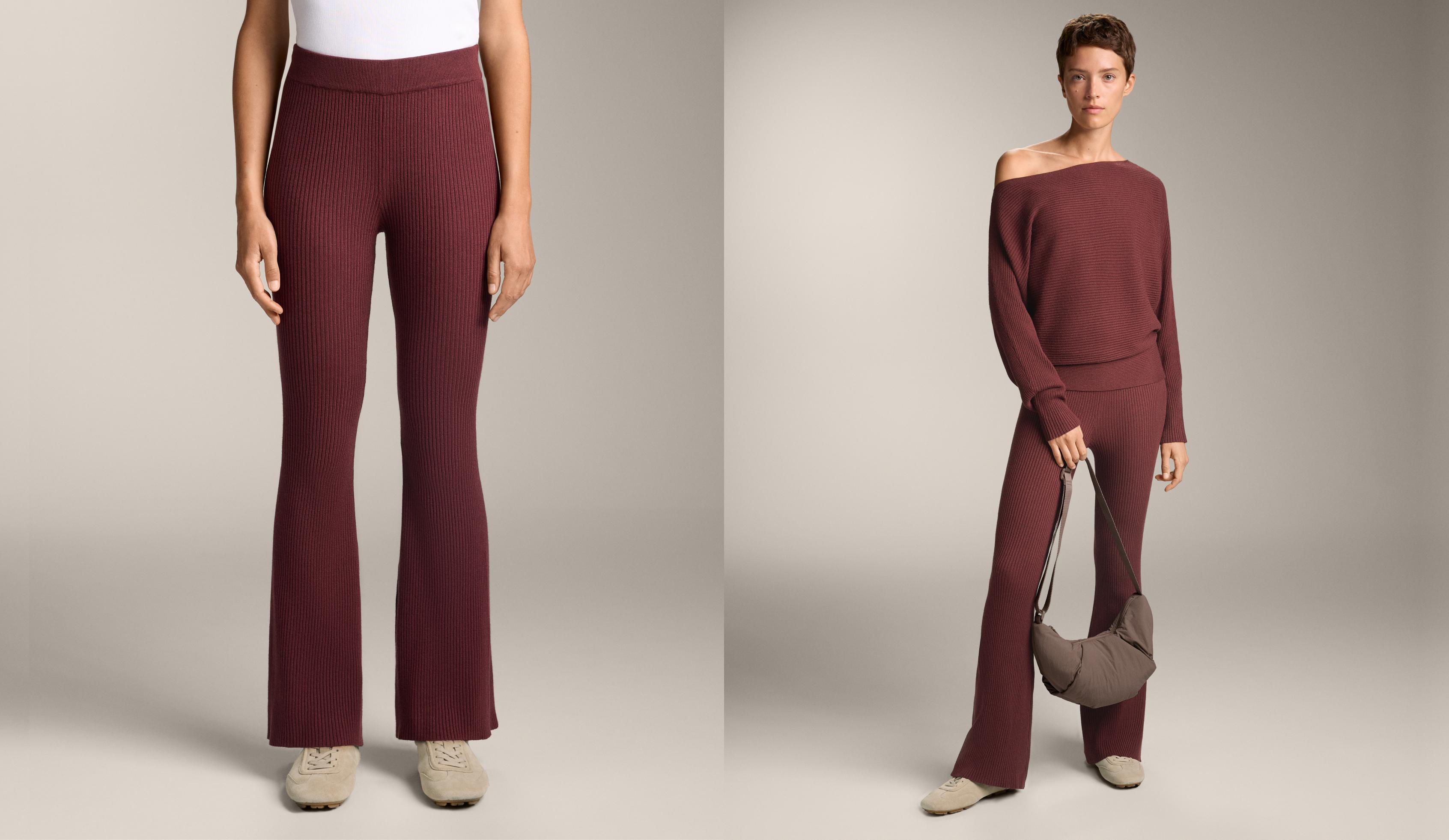 Pantalón punto rib flare