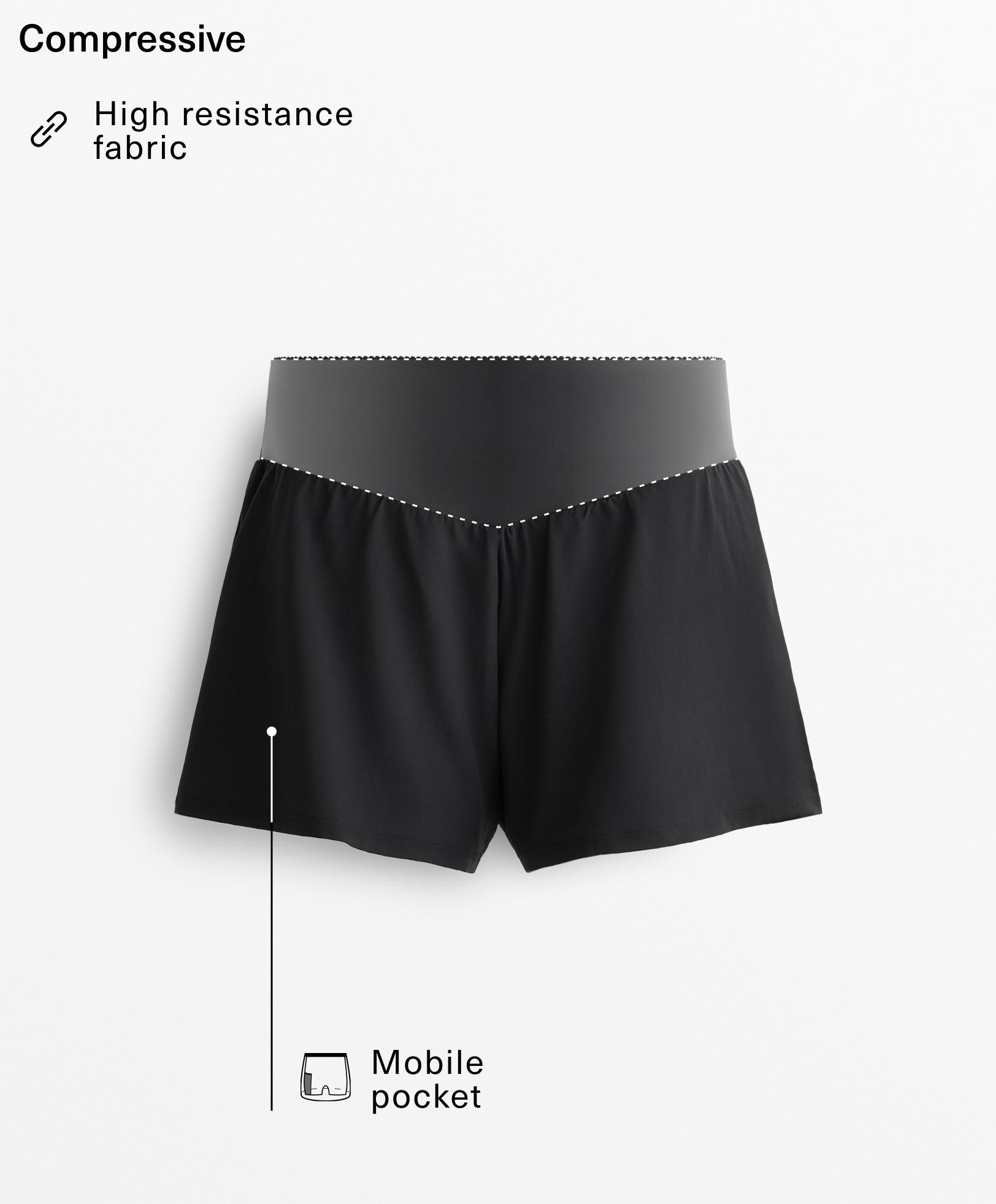 Compressive 10cm shorts with pocket