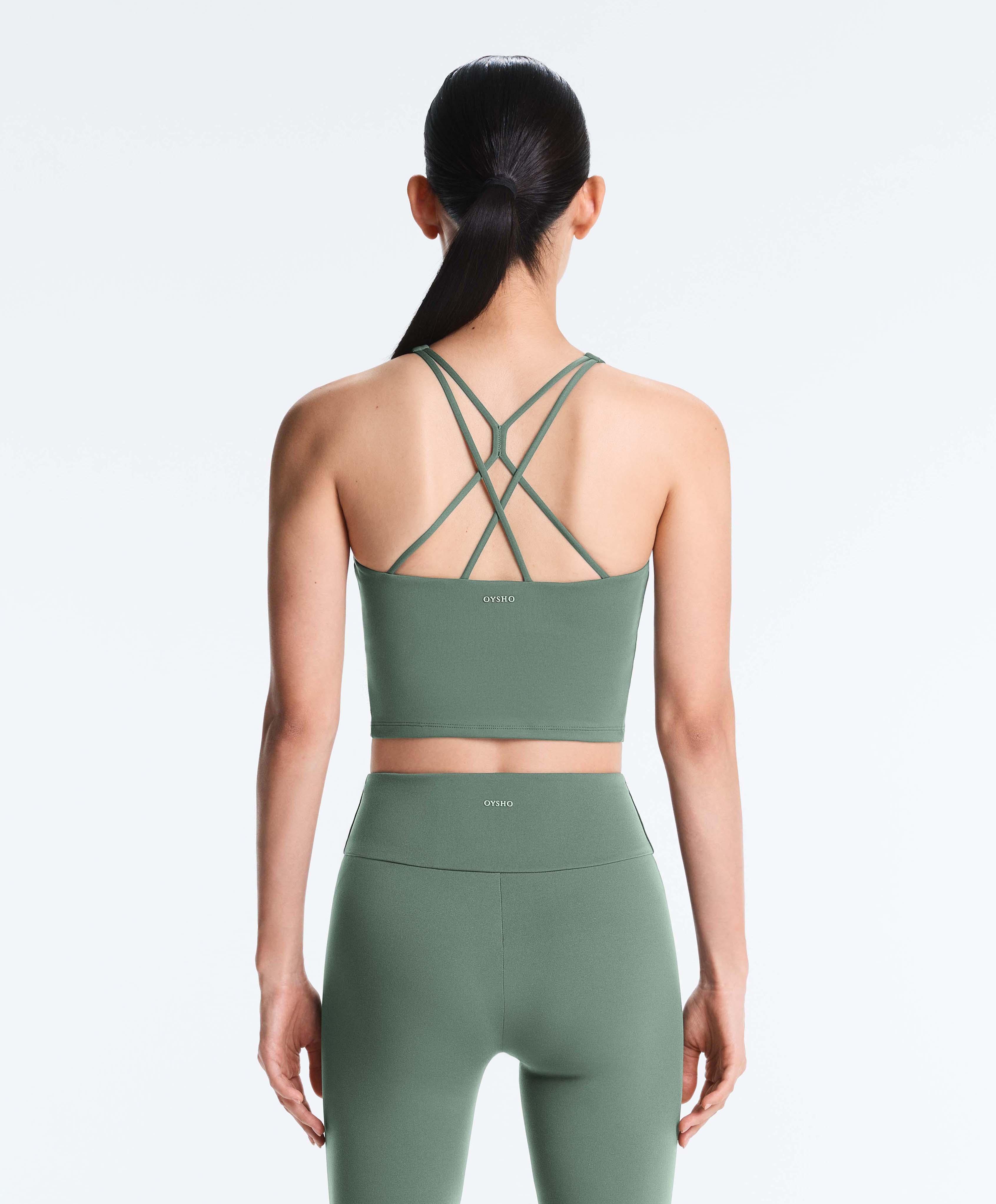 Comfortlux strappy tank top with cups — DARK GREEN