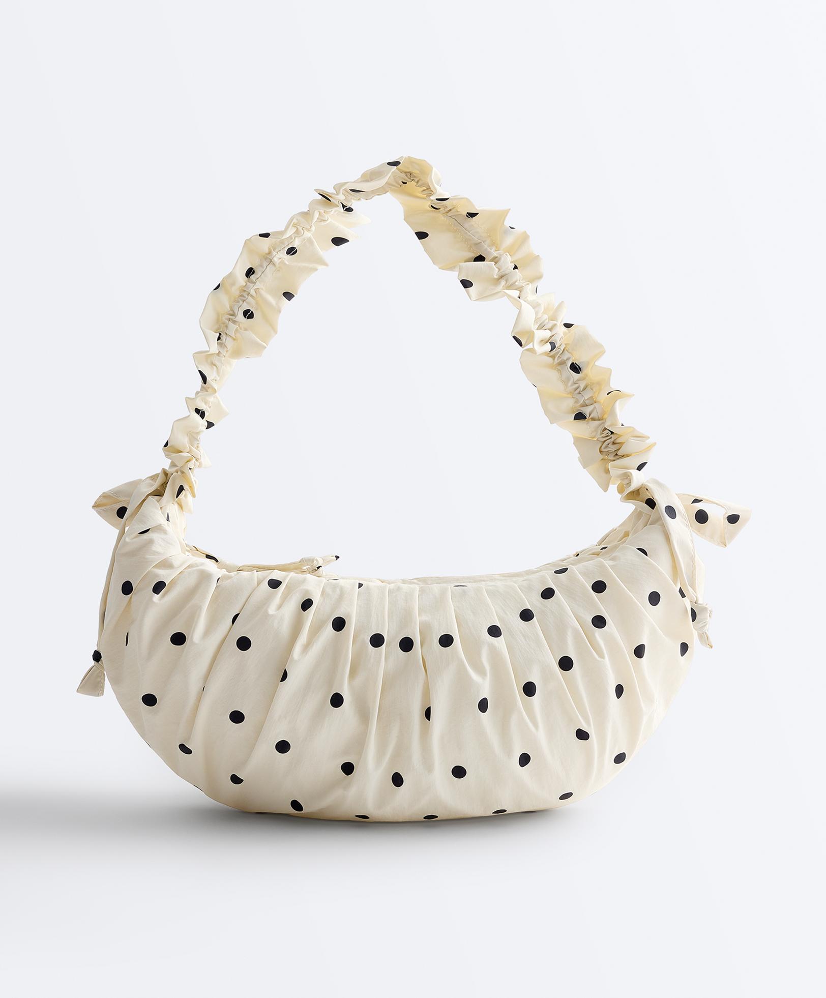 Polka dot crossbody bag — CREAM