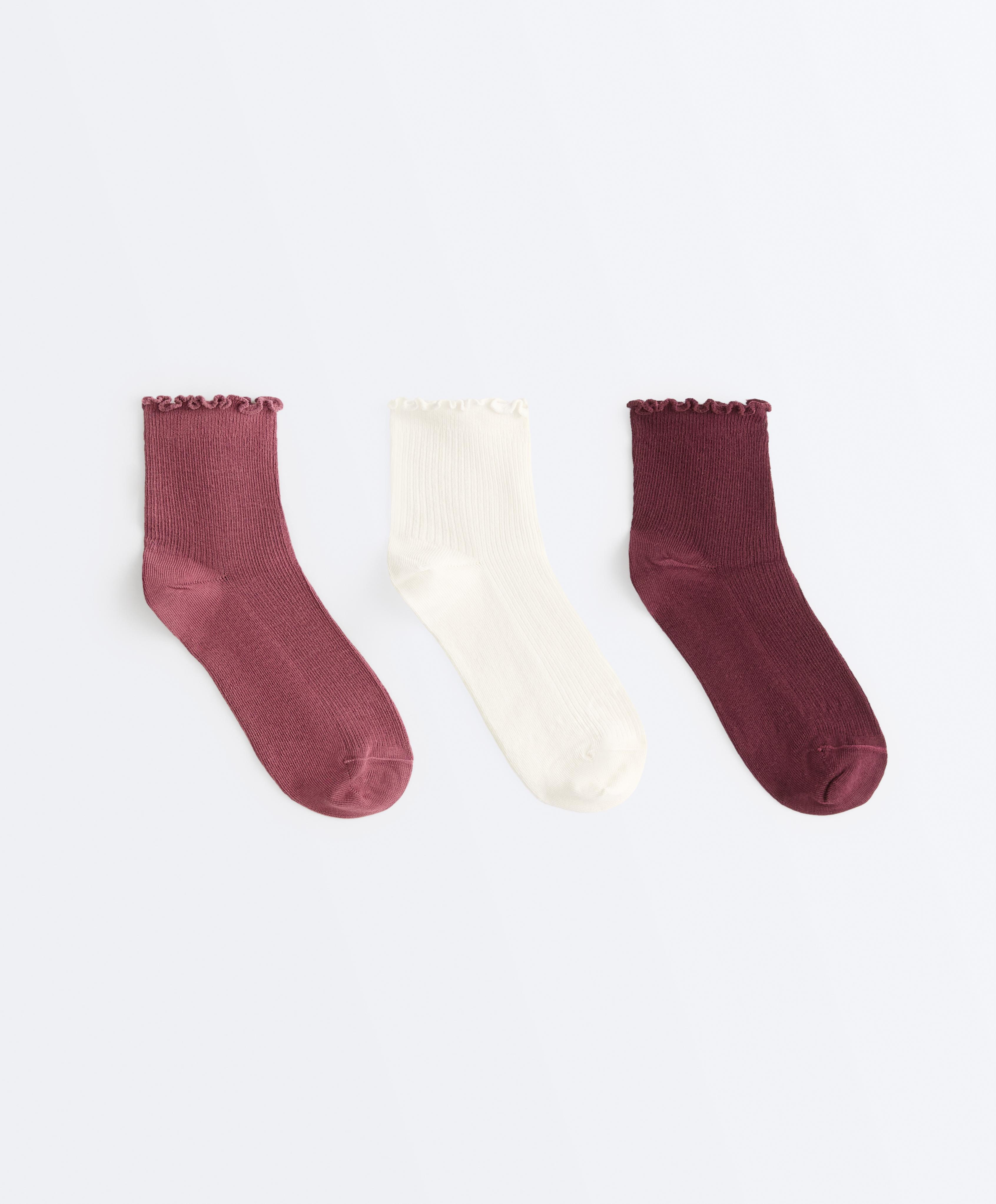 3 pares de calcetines quarter mezcla algodón curling