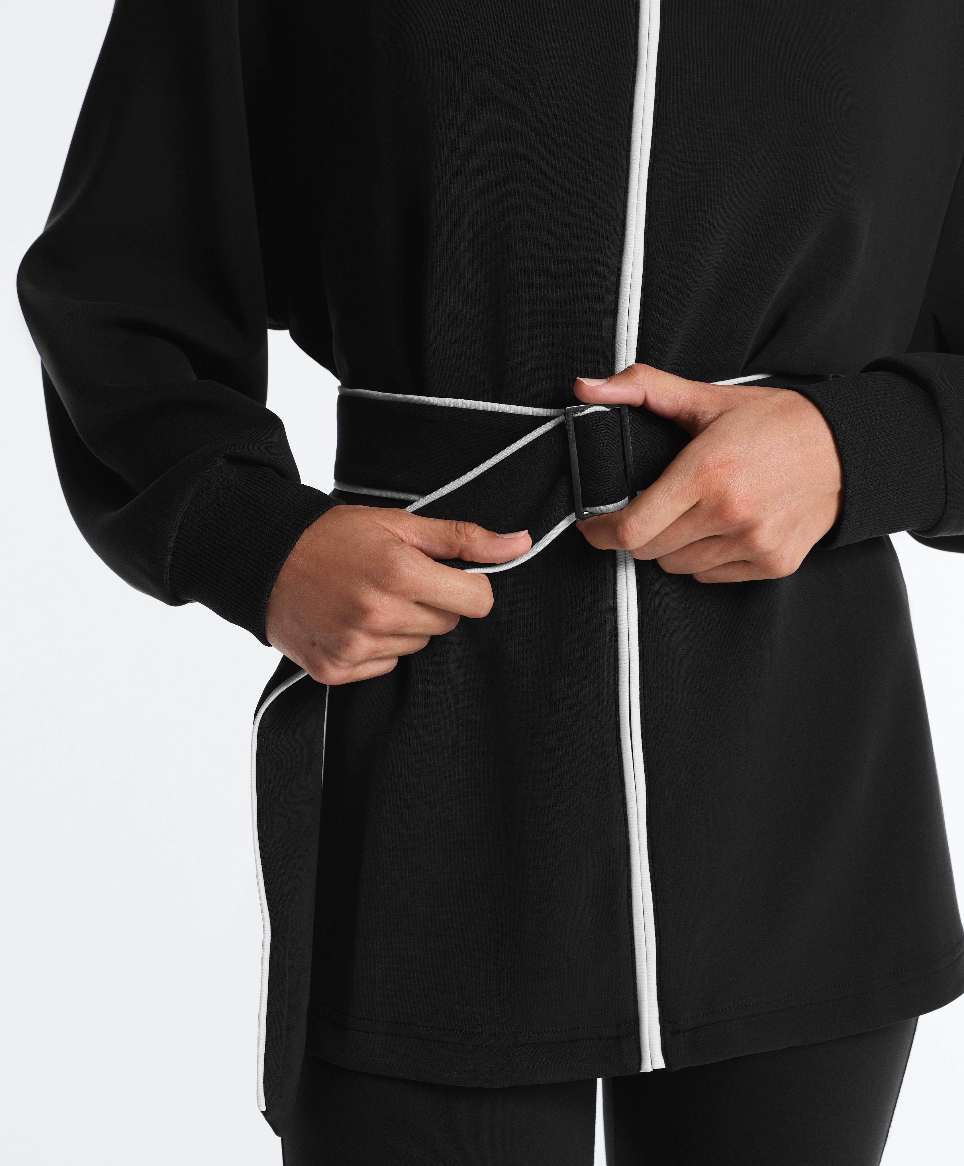 Long piping jacket with soft-touch modal | OYSHO Türkiye