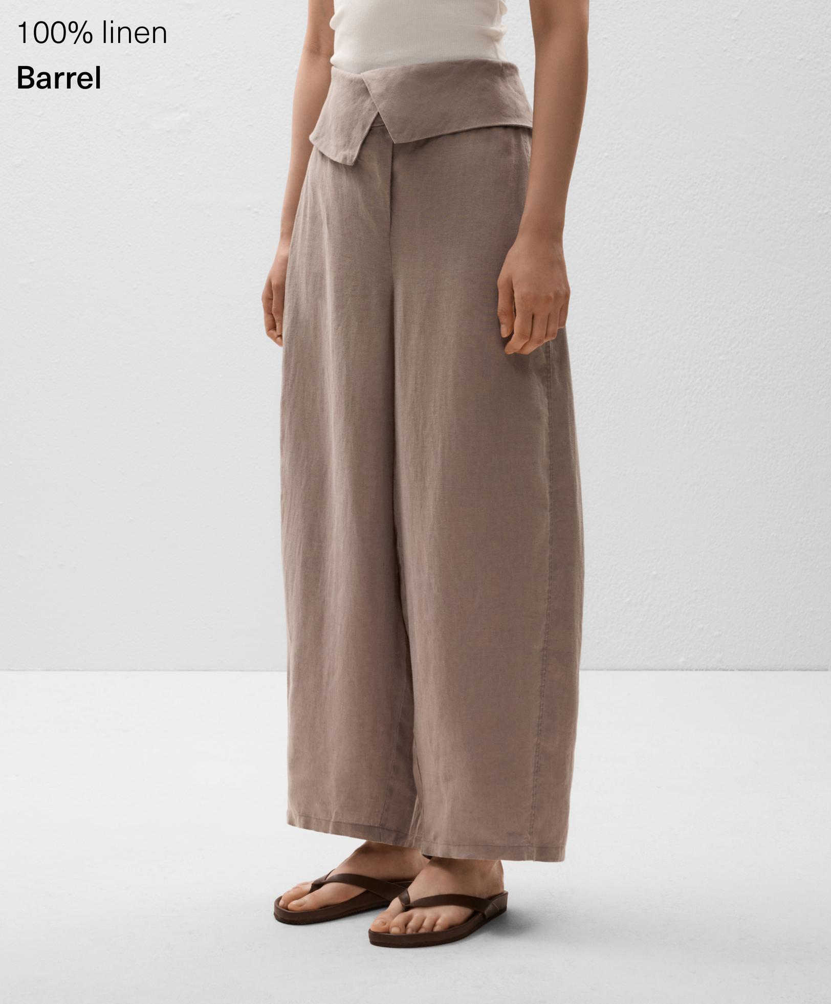 מכנסים מותן הפוך 100% פשתן מכנסים מותן הפוך 100% פשתן