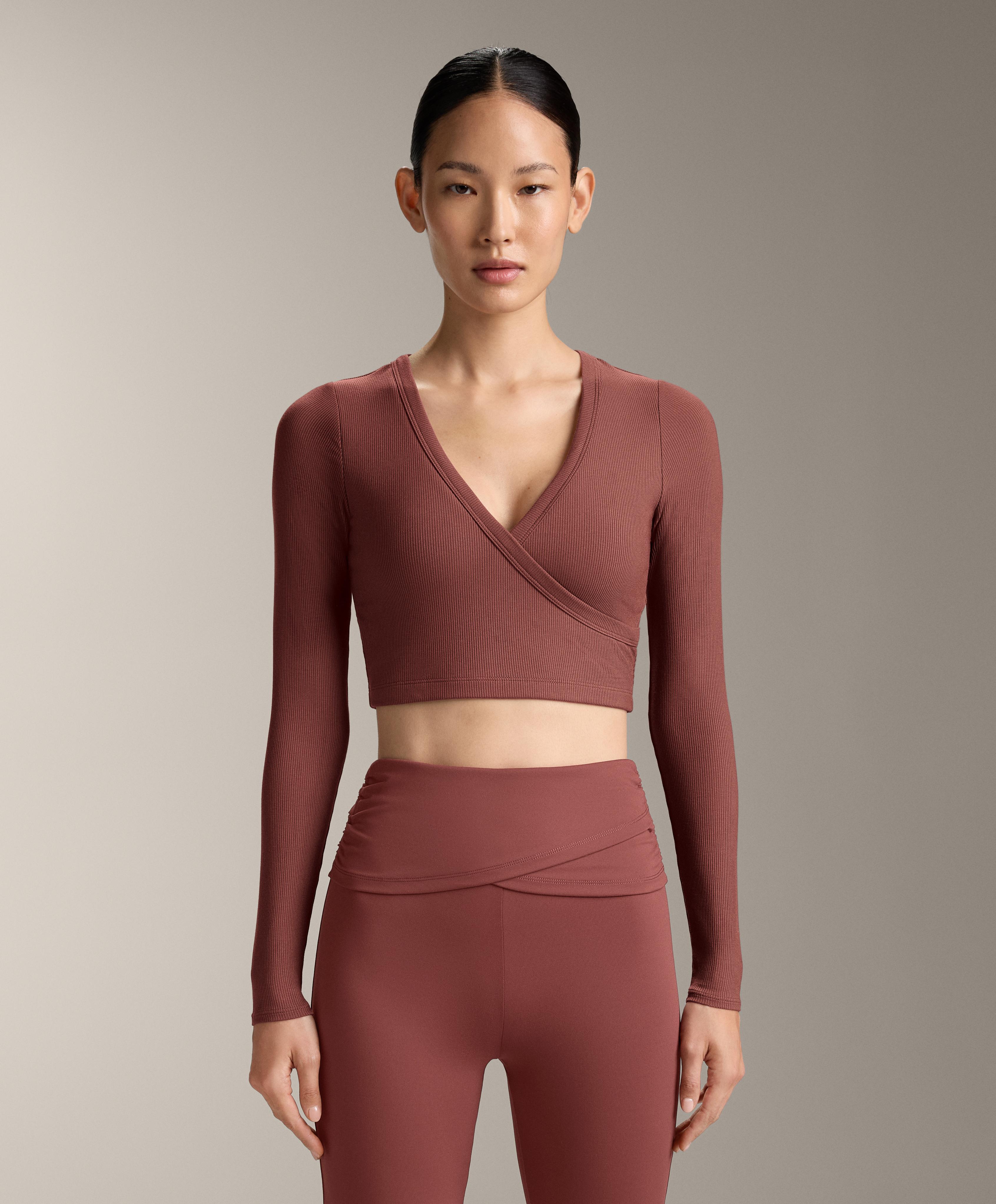 Rib modal blend long-sleeve crossover Tank top Rib modal blend long-sleeve crossover Tank top