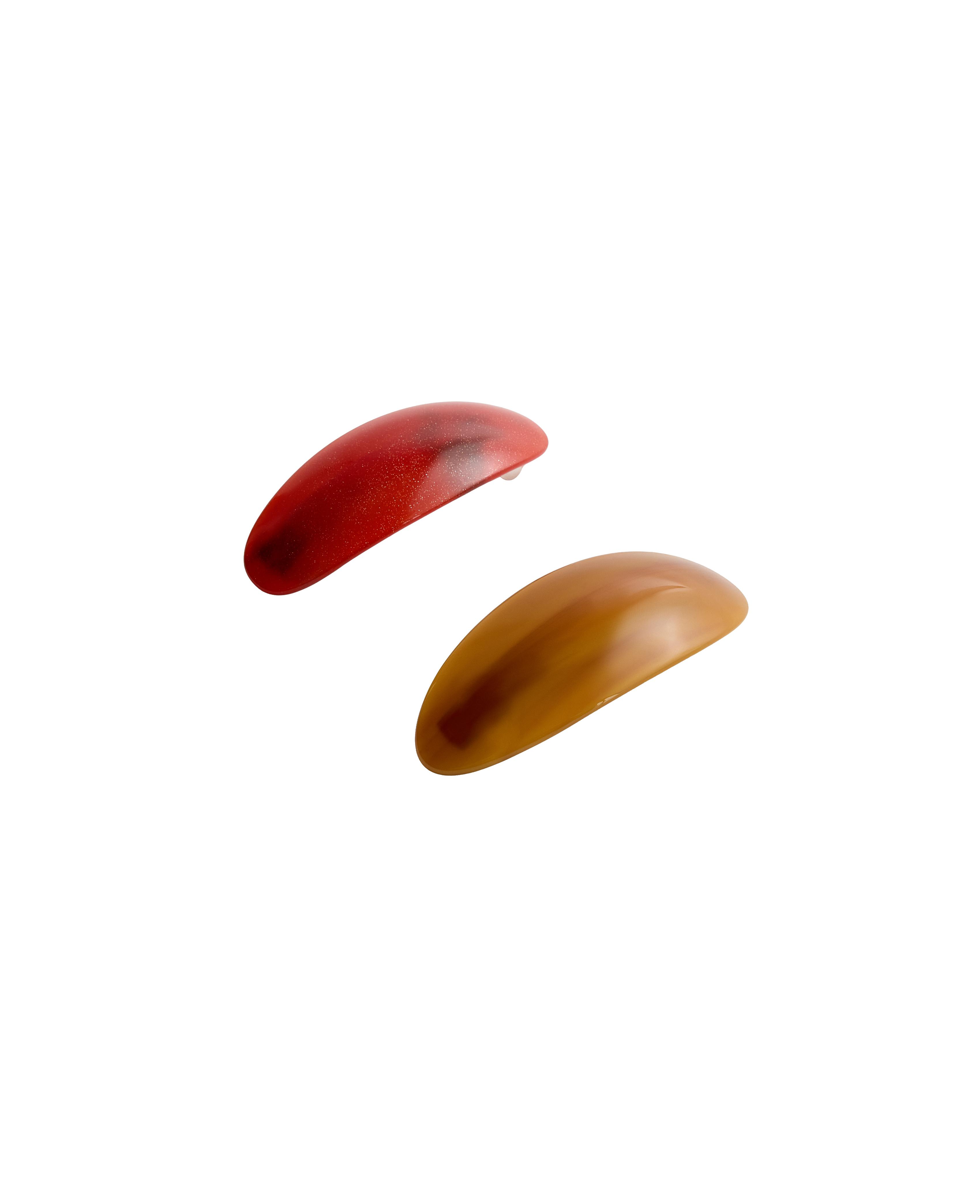 2 hair slides — BURNT ORANGE