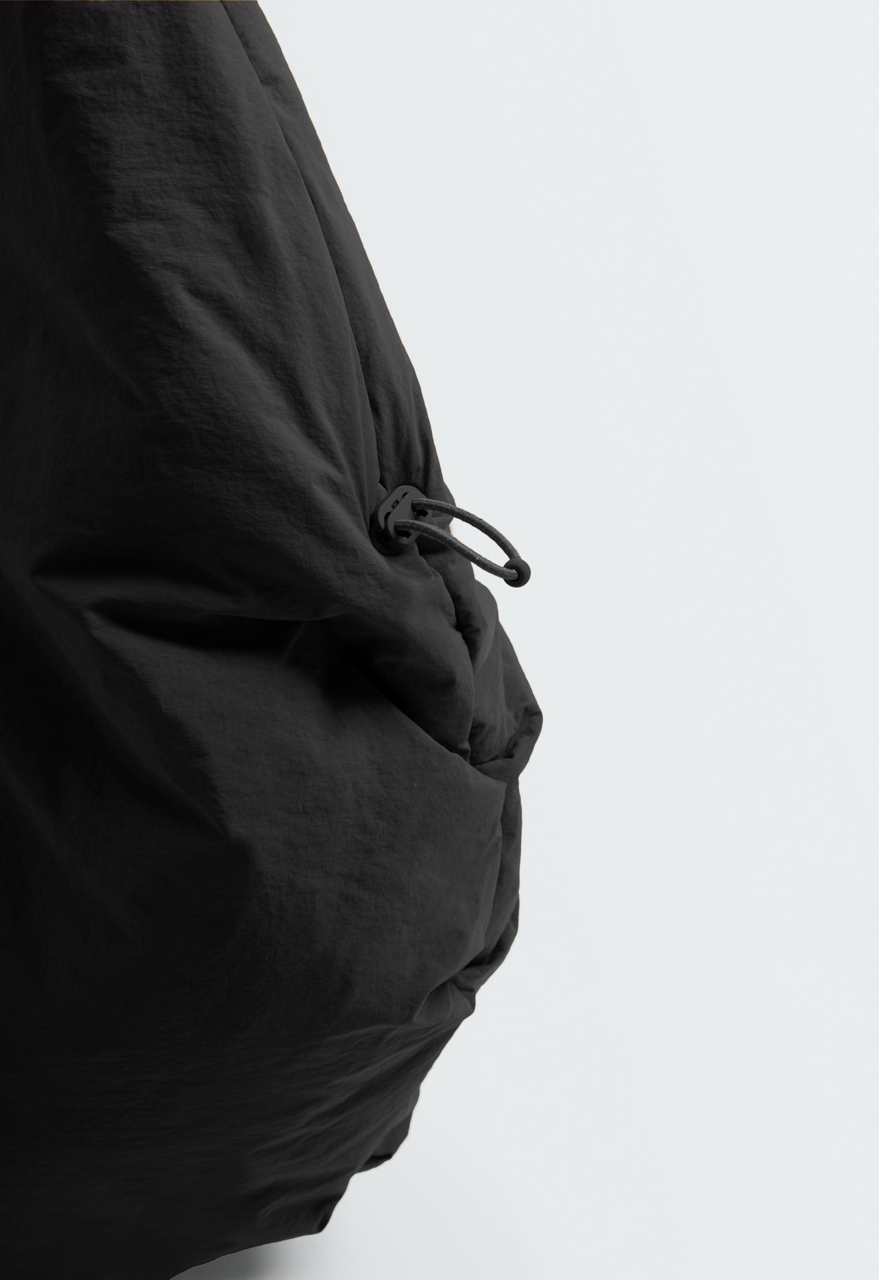 Gathered shopper bag — BLACK