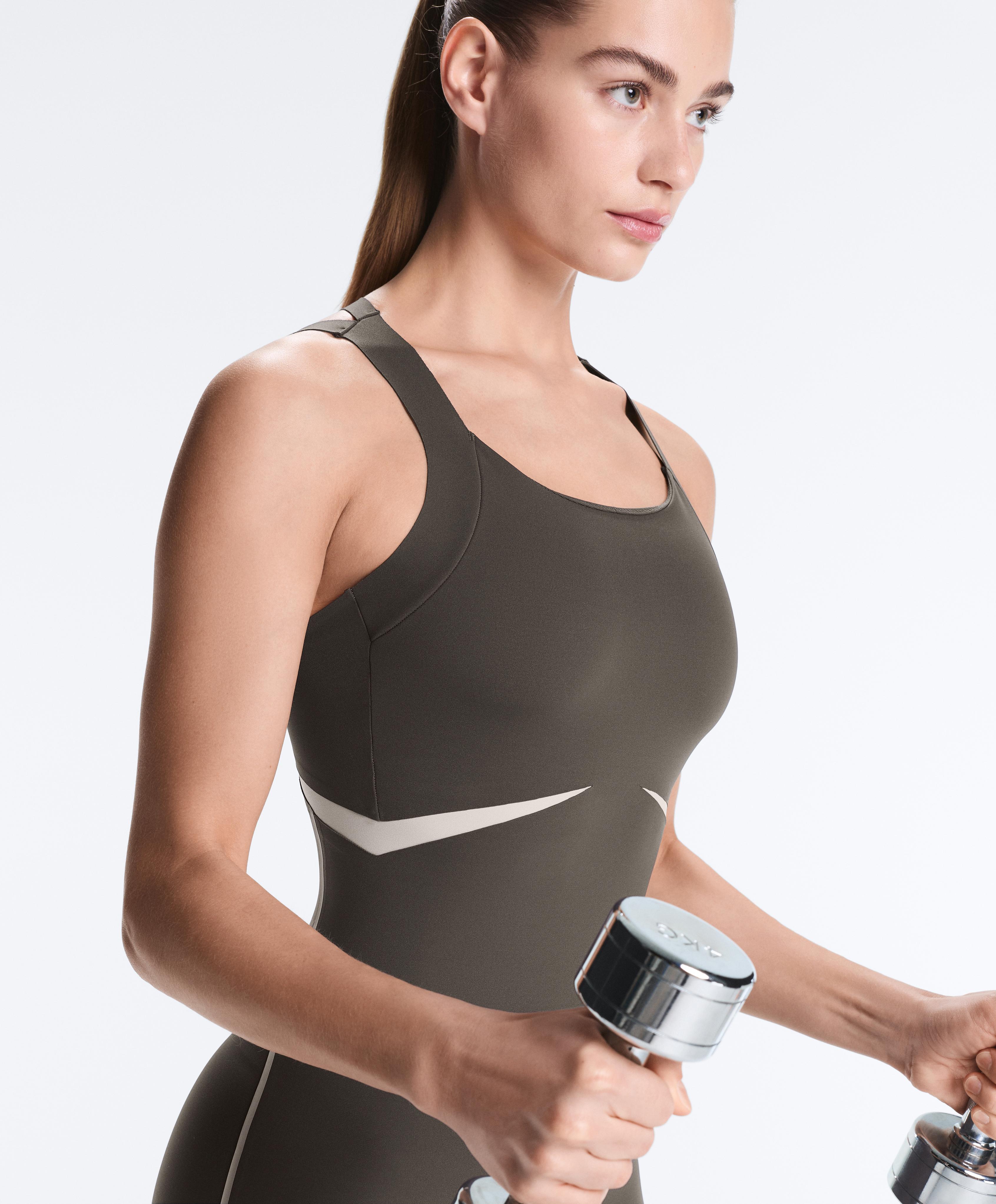 Compressive reflective jumpsuit — CHARCOAL GREY