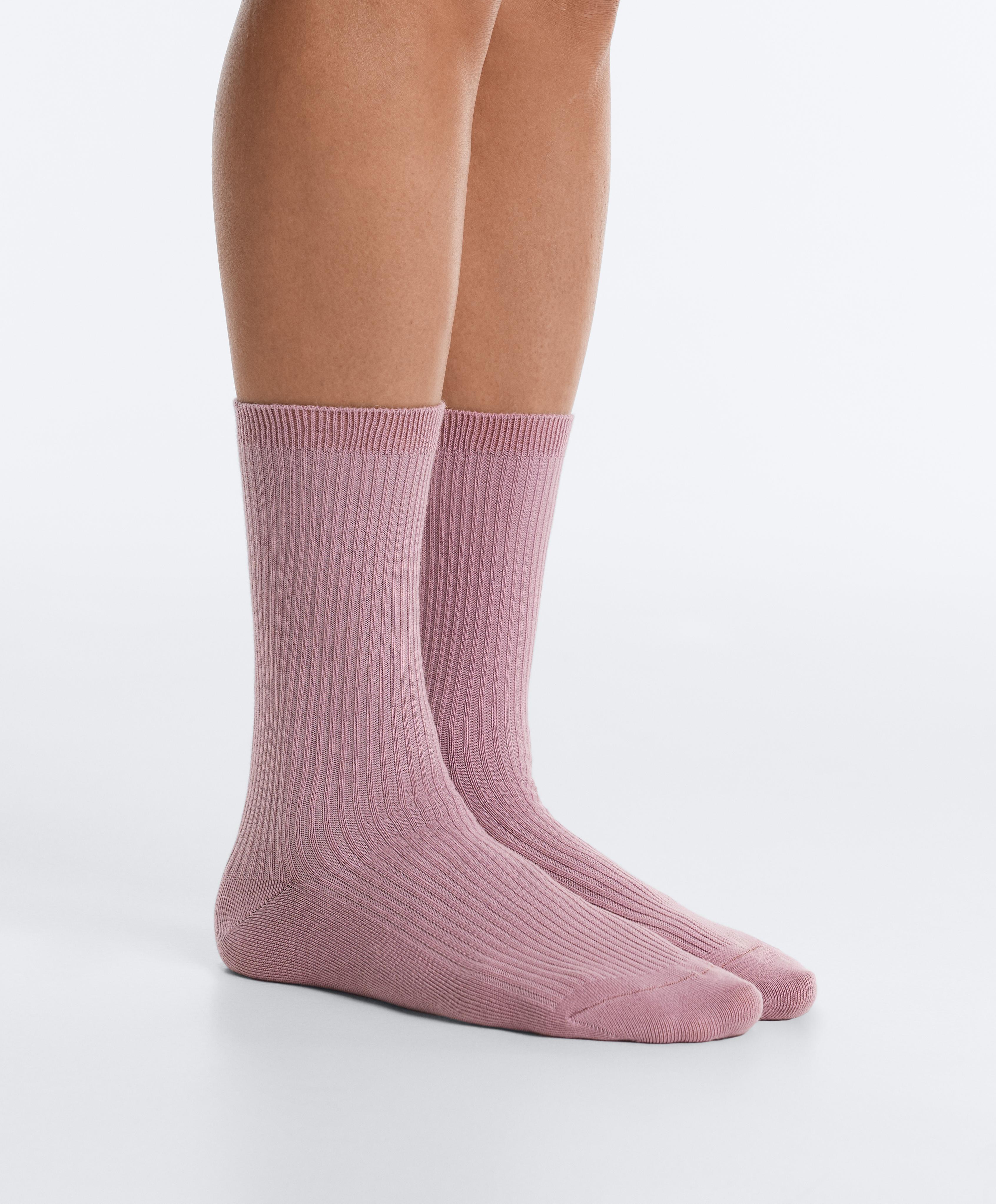5 pairs of cotton blend classic socks — VINTAGE PINK