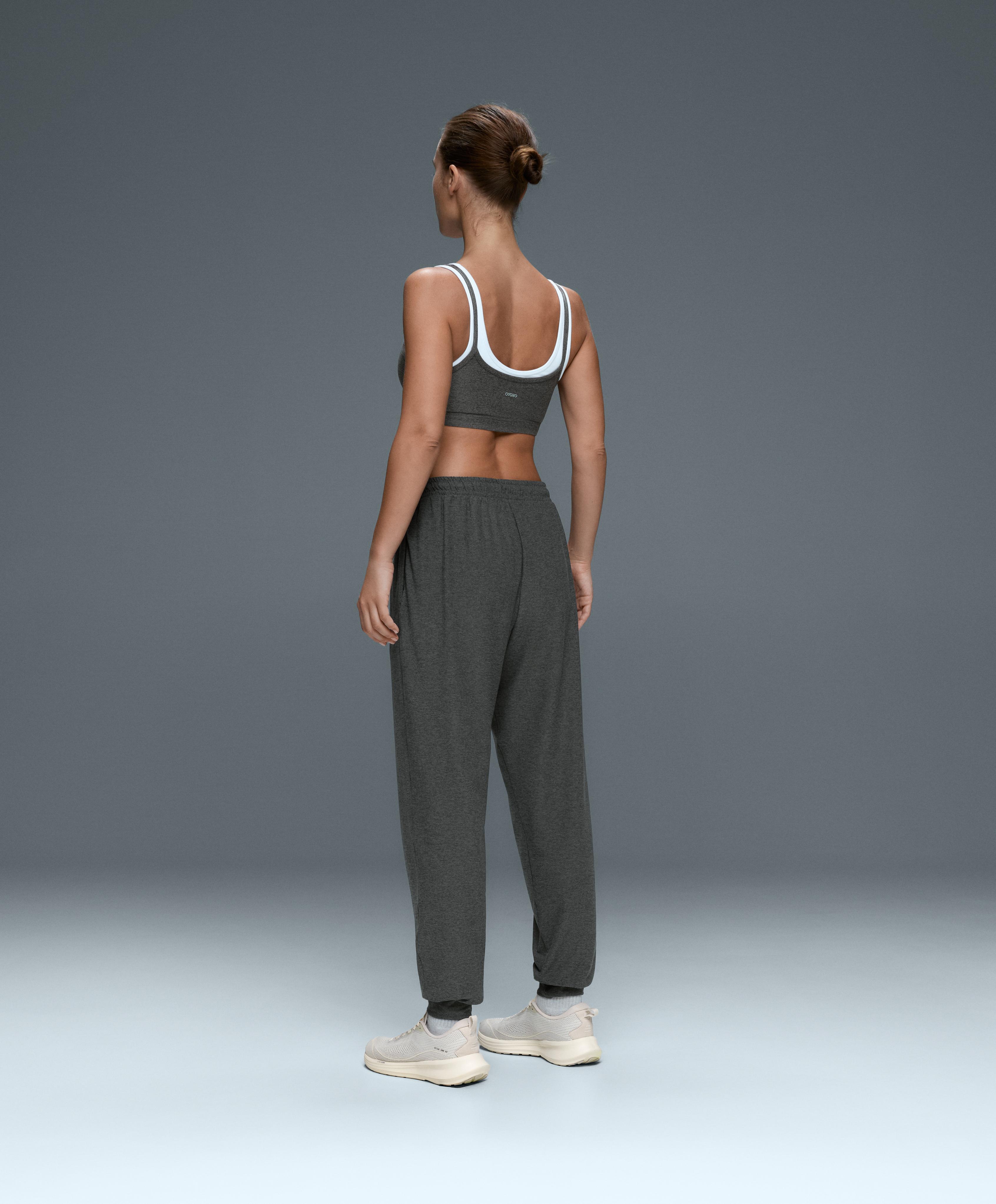 Comfortlux slim fit heathered jogger trousers — DARK GREY MELANGE