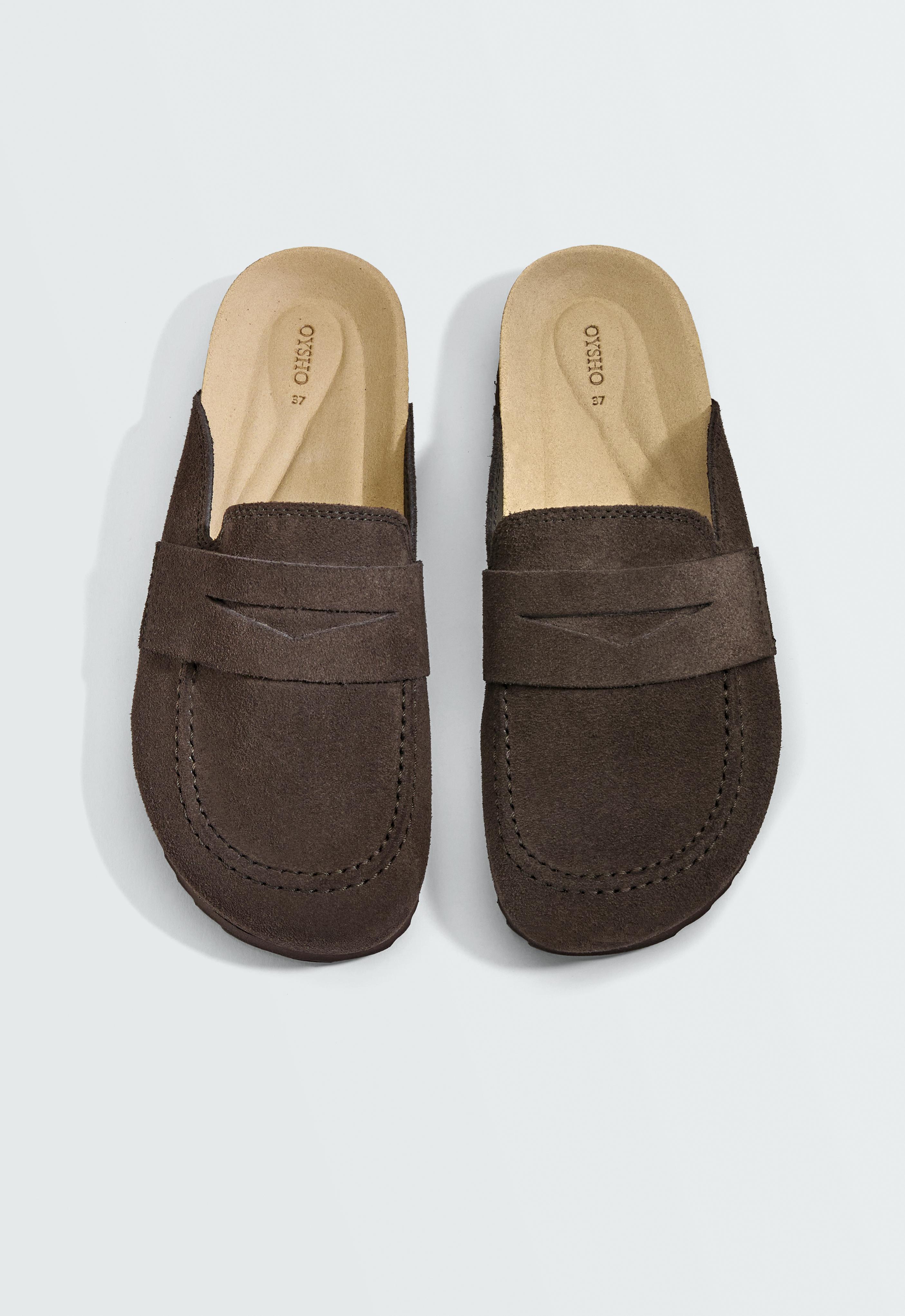 Split-leather mules