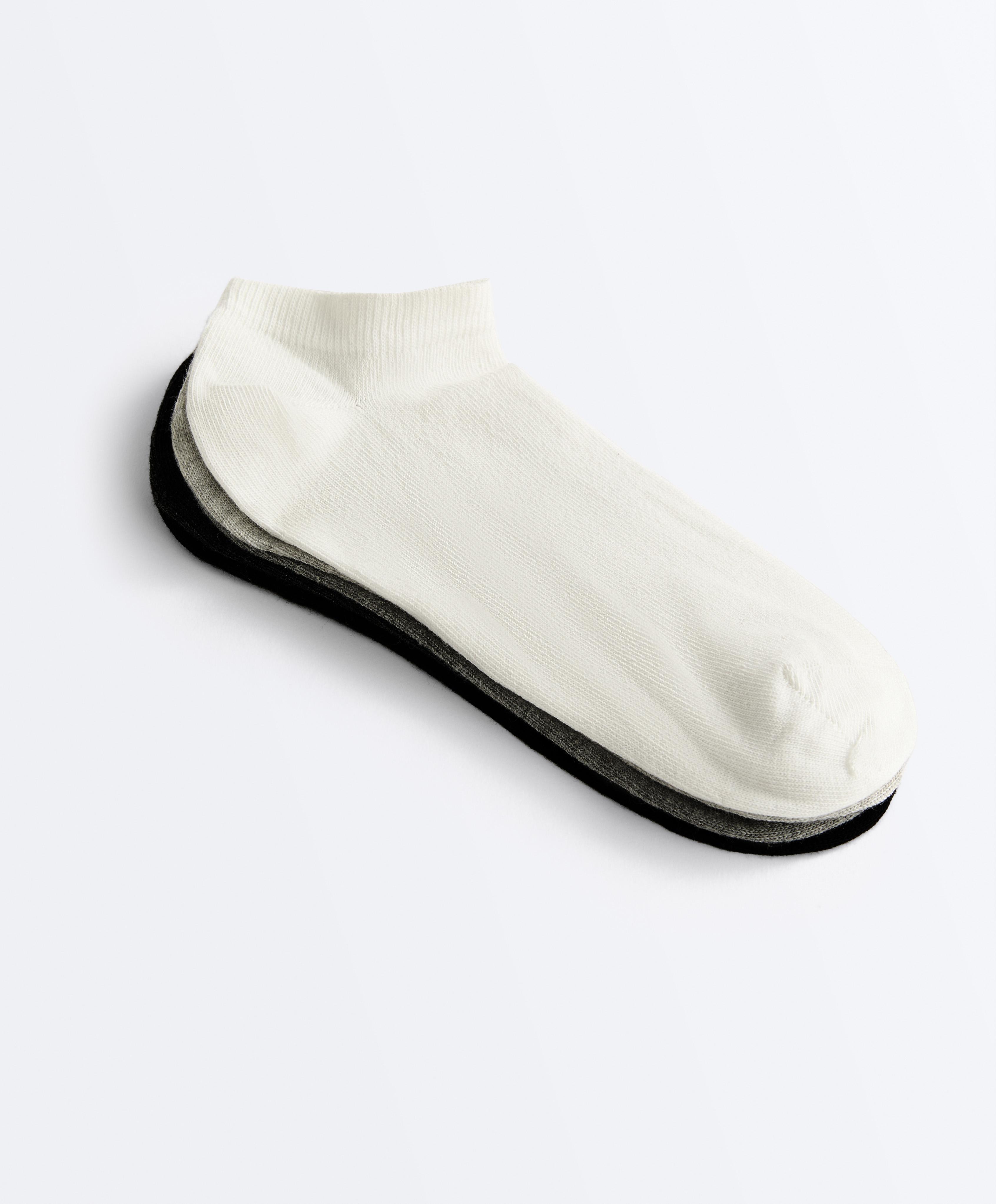 5 pairs of cotton blend sneaker socks — DARK GREY