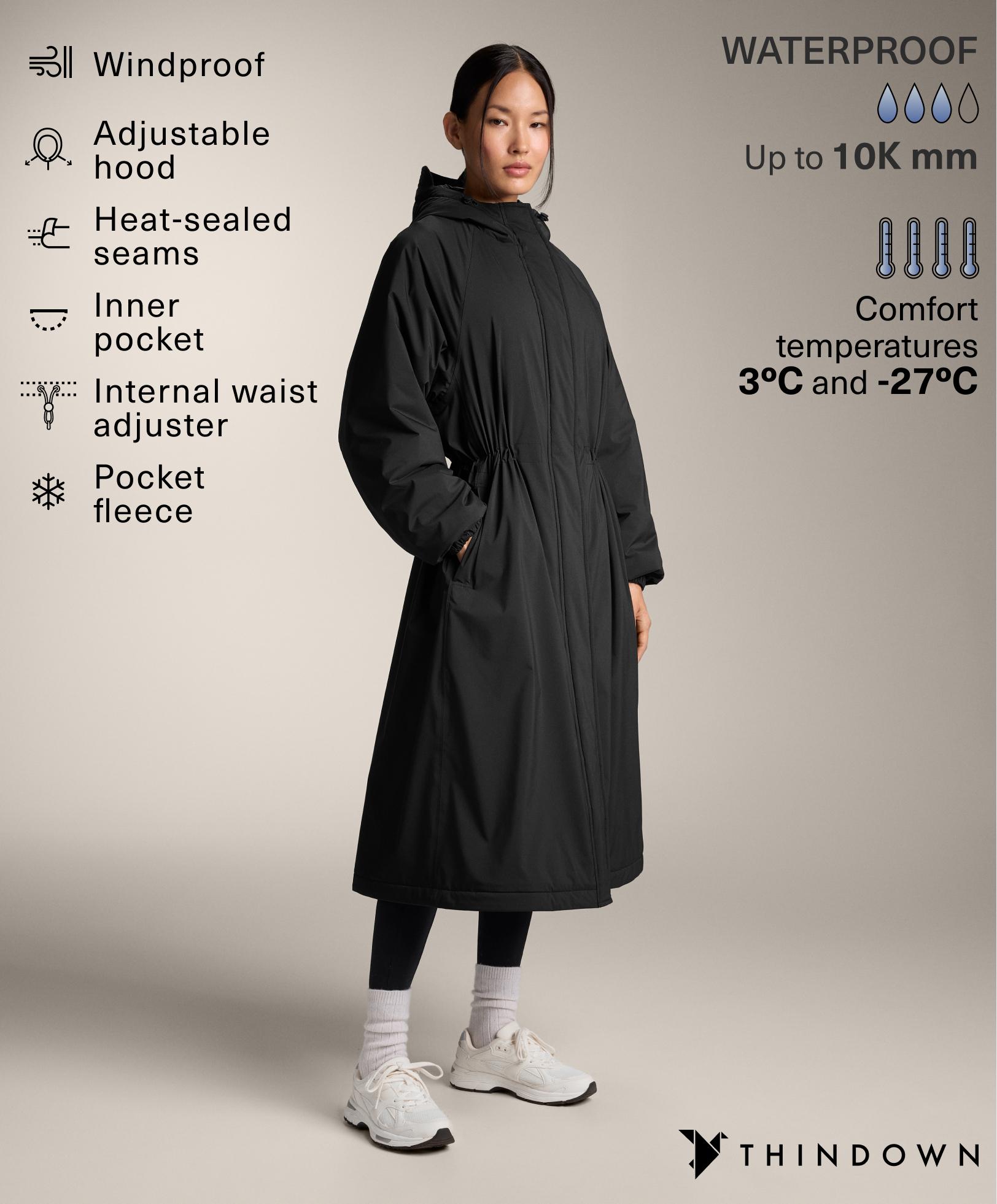 10k Thindown® waterproof extra-light long padded jacket