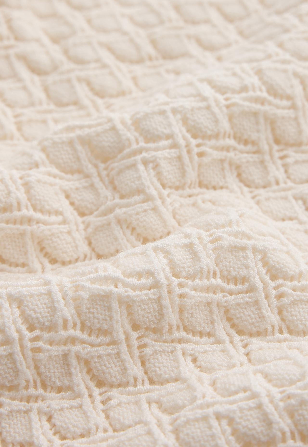 Knit crochet trousers — PALE ECRU