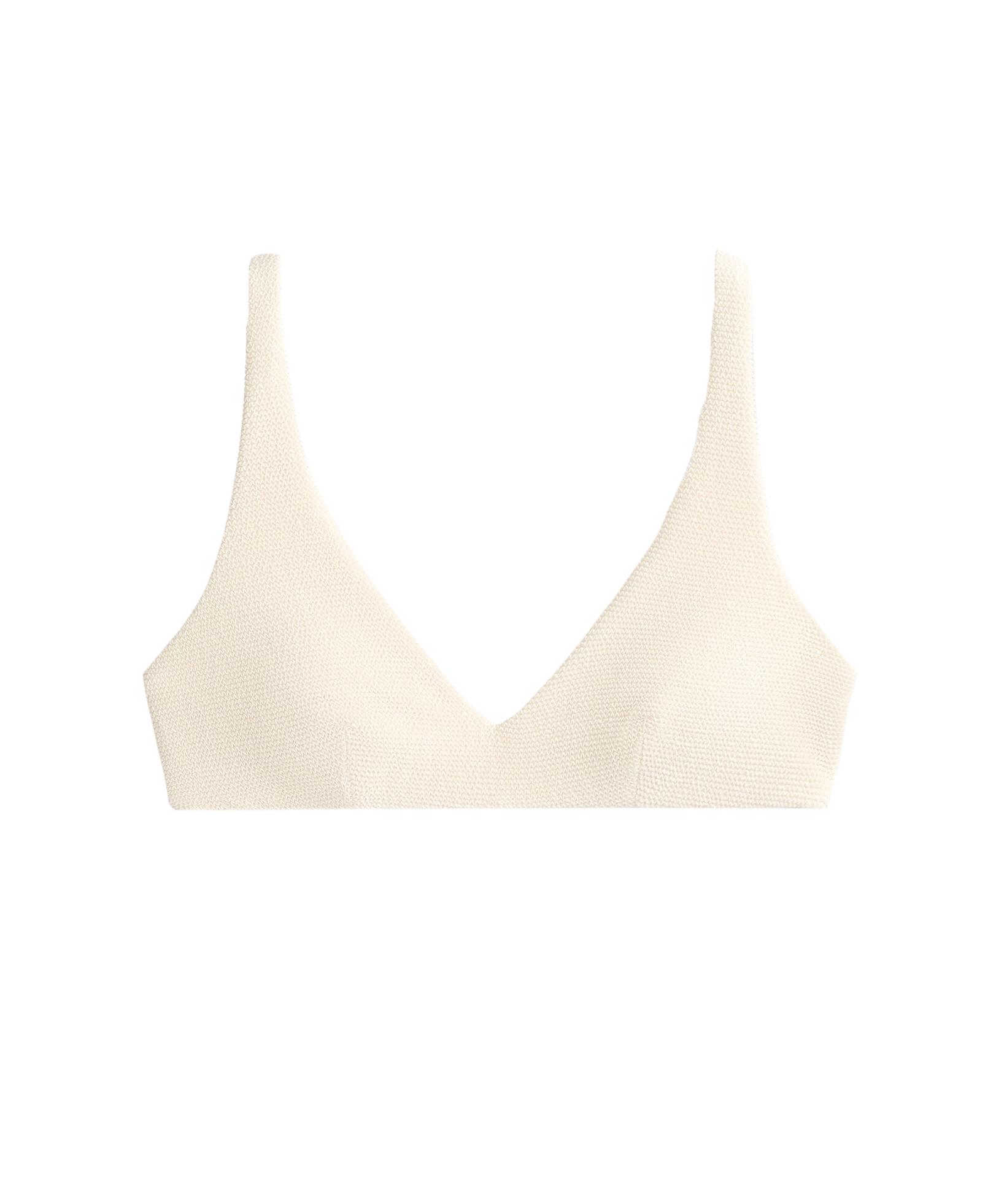 Crinkle halter bikini — ECRU