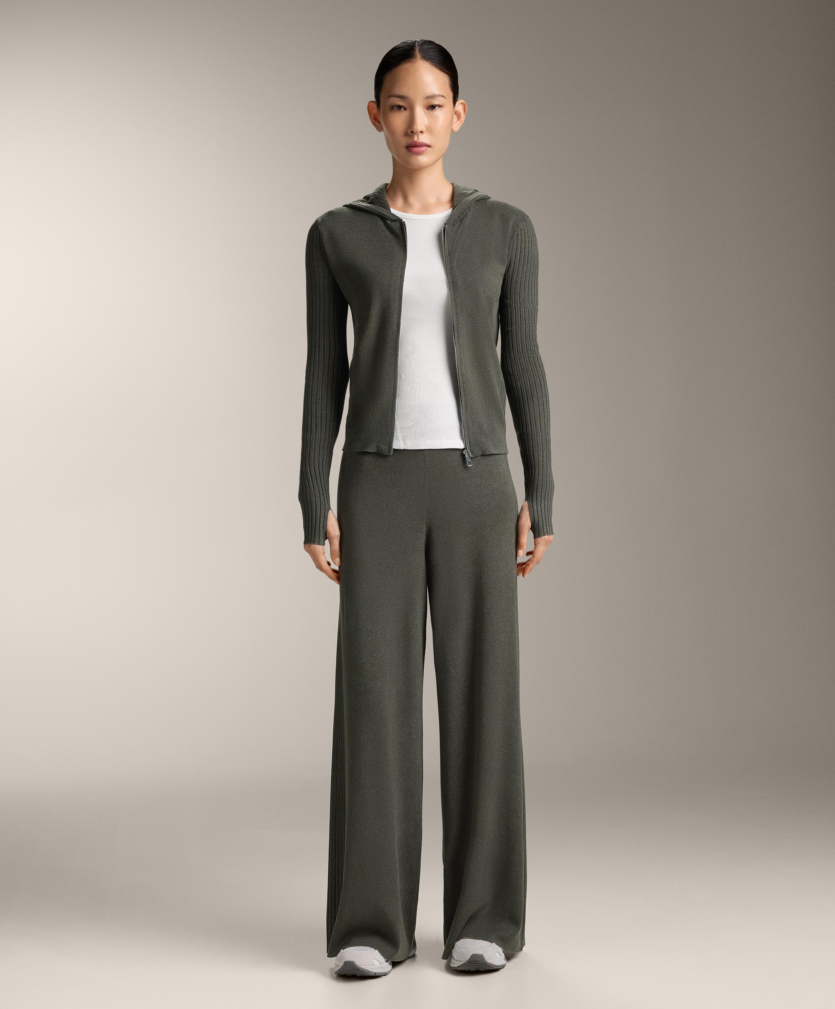 Rib knit straight-leg trousers Rib knit straight-leg trousers