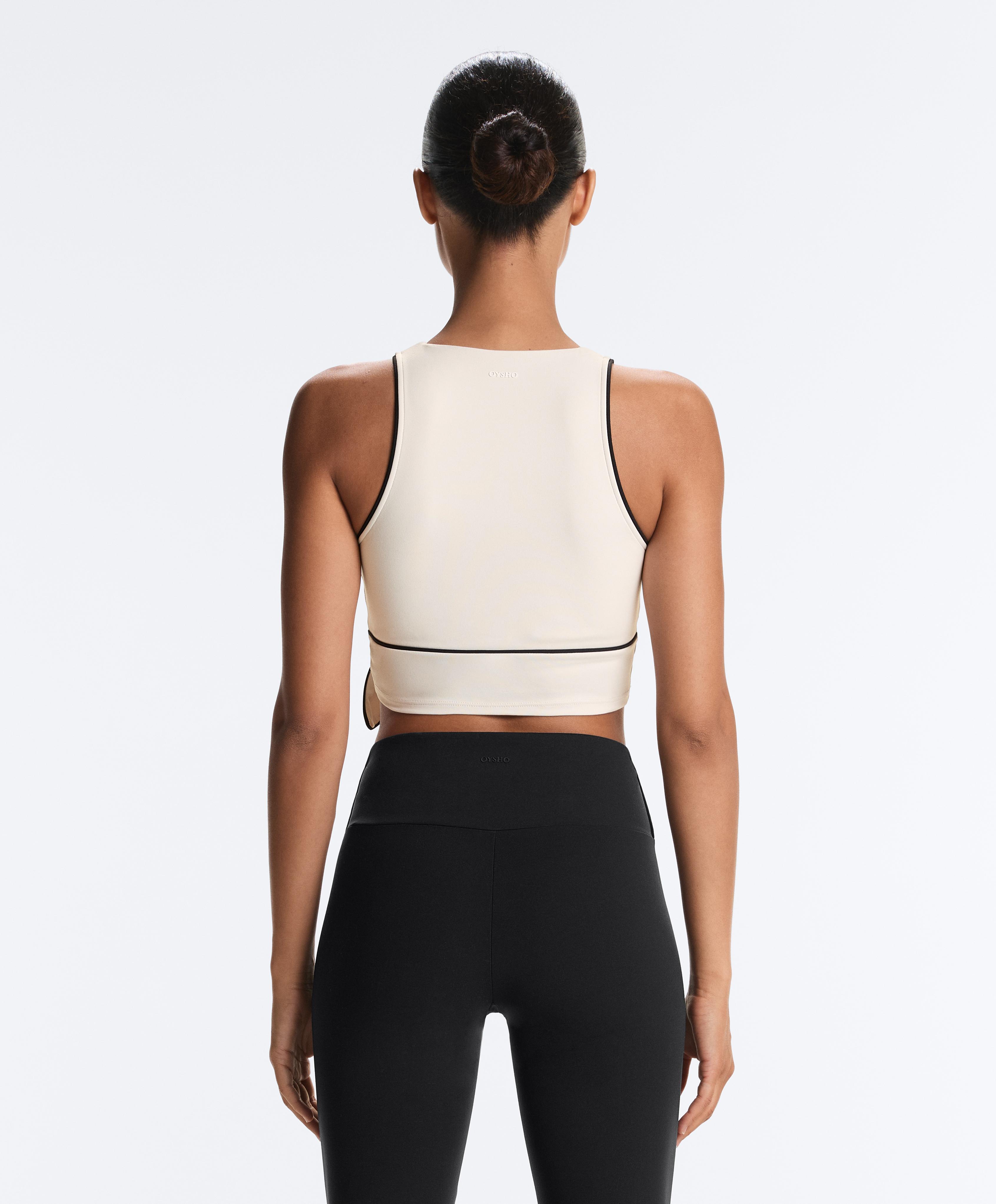 Comfortlux sleeveless tie tank top — PALE ECRU