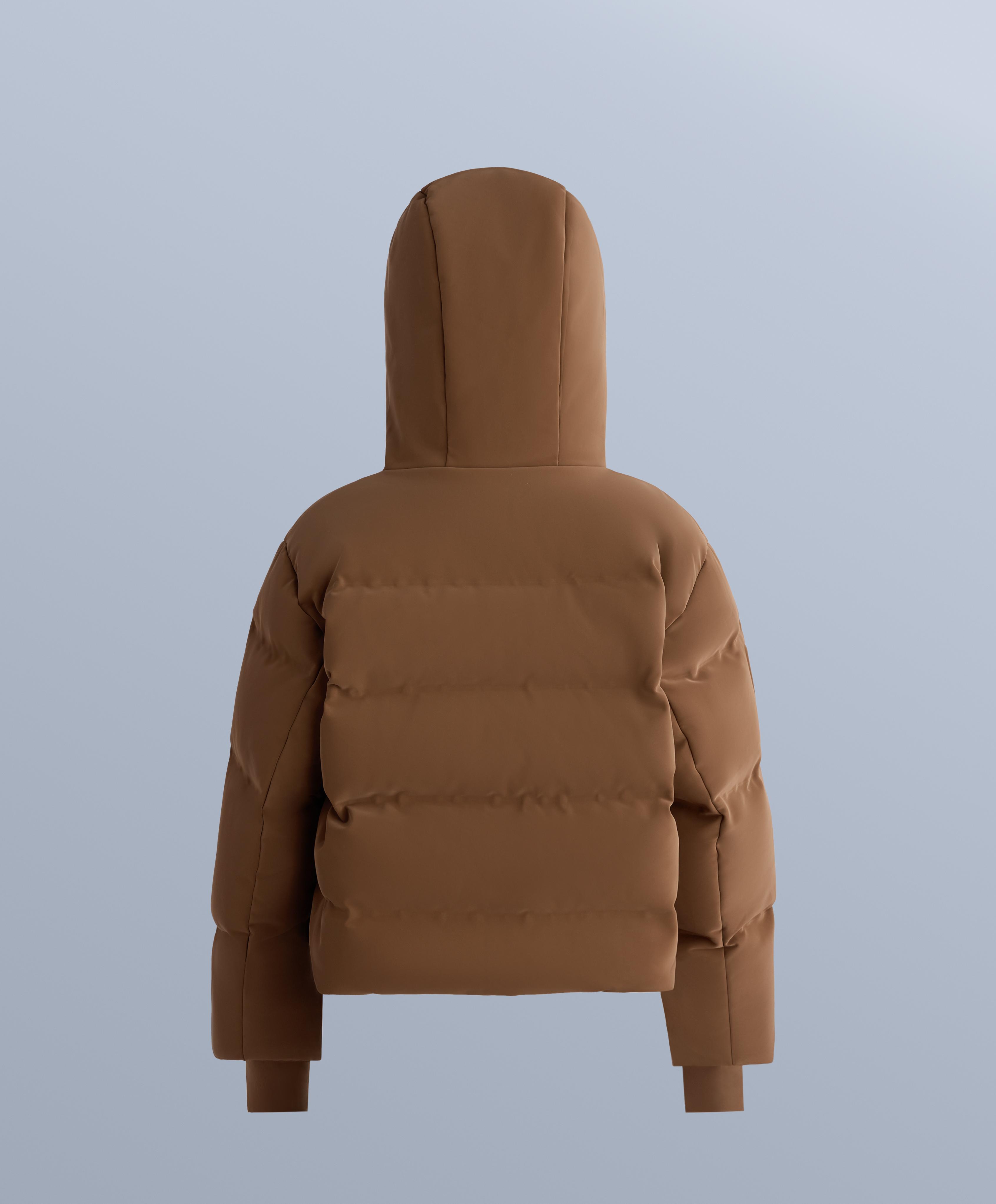 Satin padded jacket 80% down and 20% feather MINARDI PIUME SKI water-resistant — HONEY