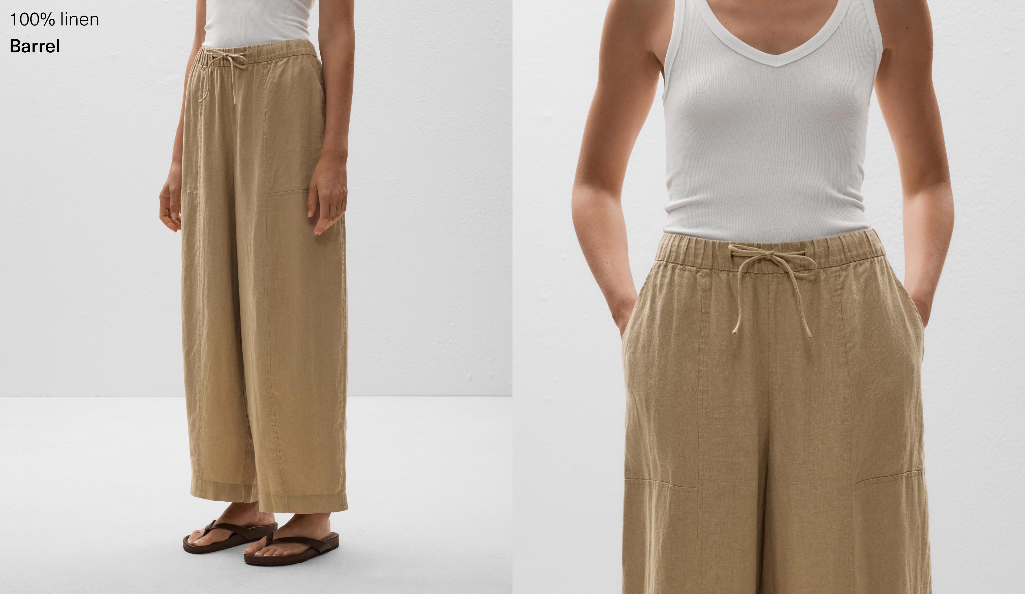 Pantalón barrel 100% lino - Rebajas