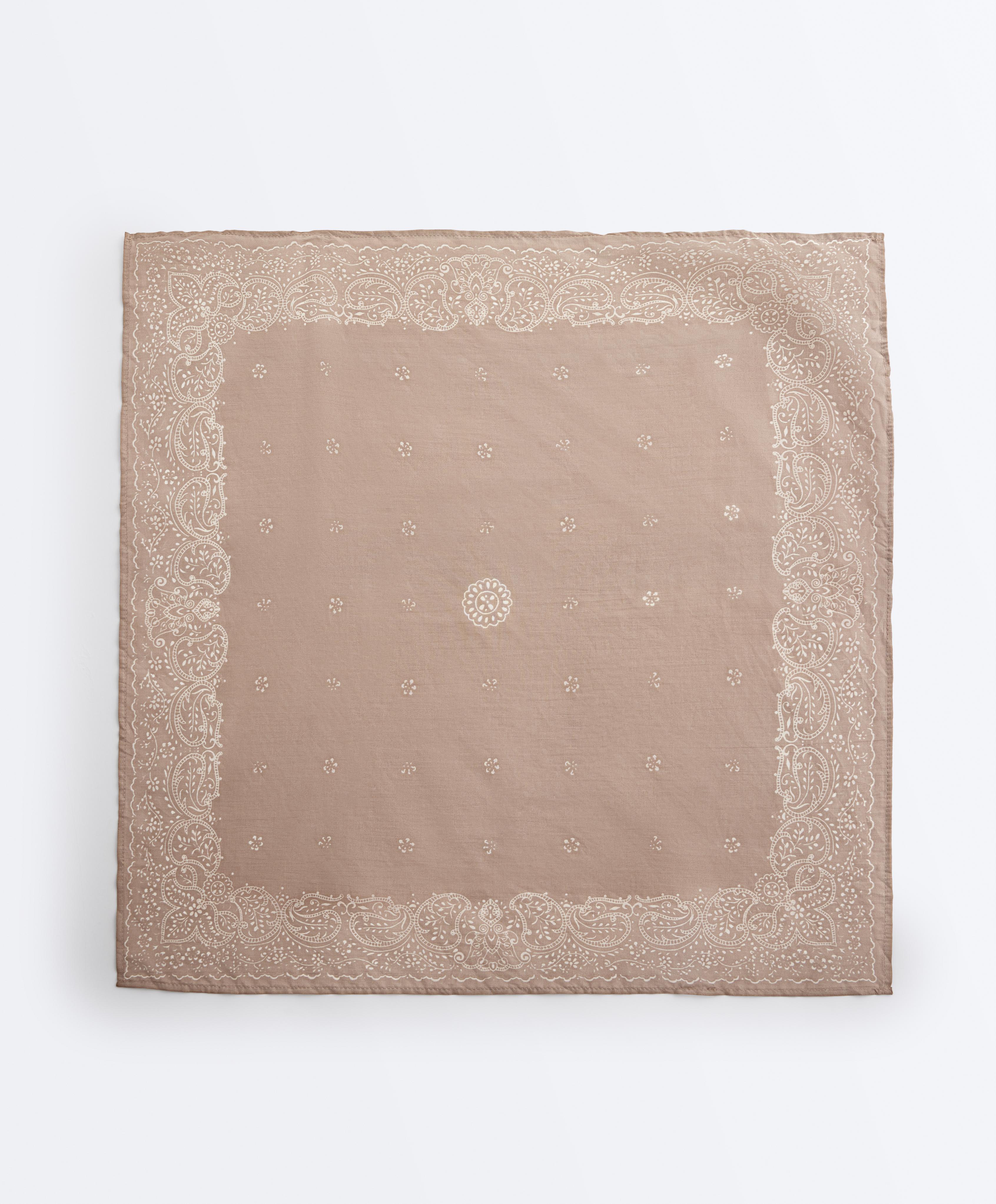 Printed 100% cotton bandana — MINK