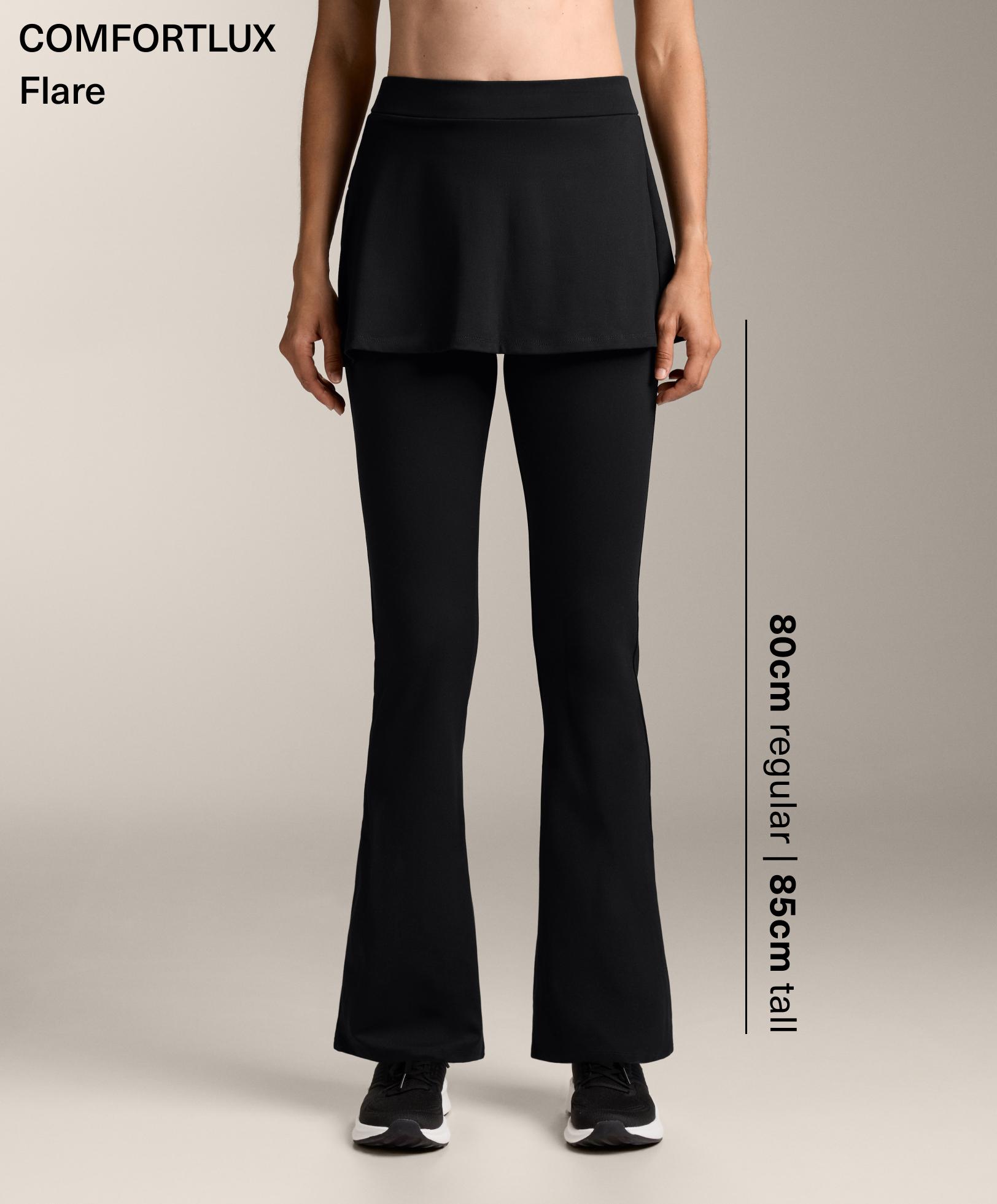 بنطلون فلير بسرج عالٍ Comfortlux مع تنورة