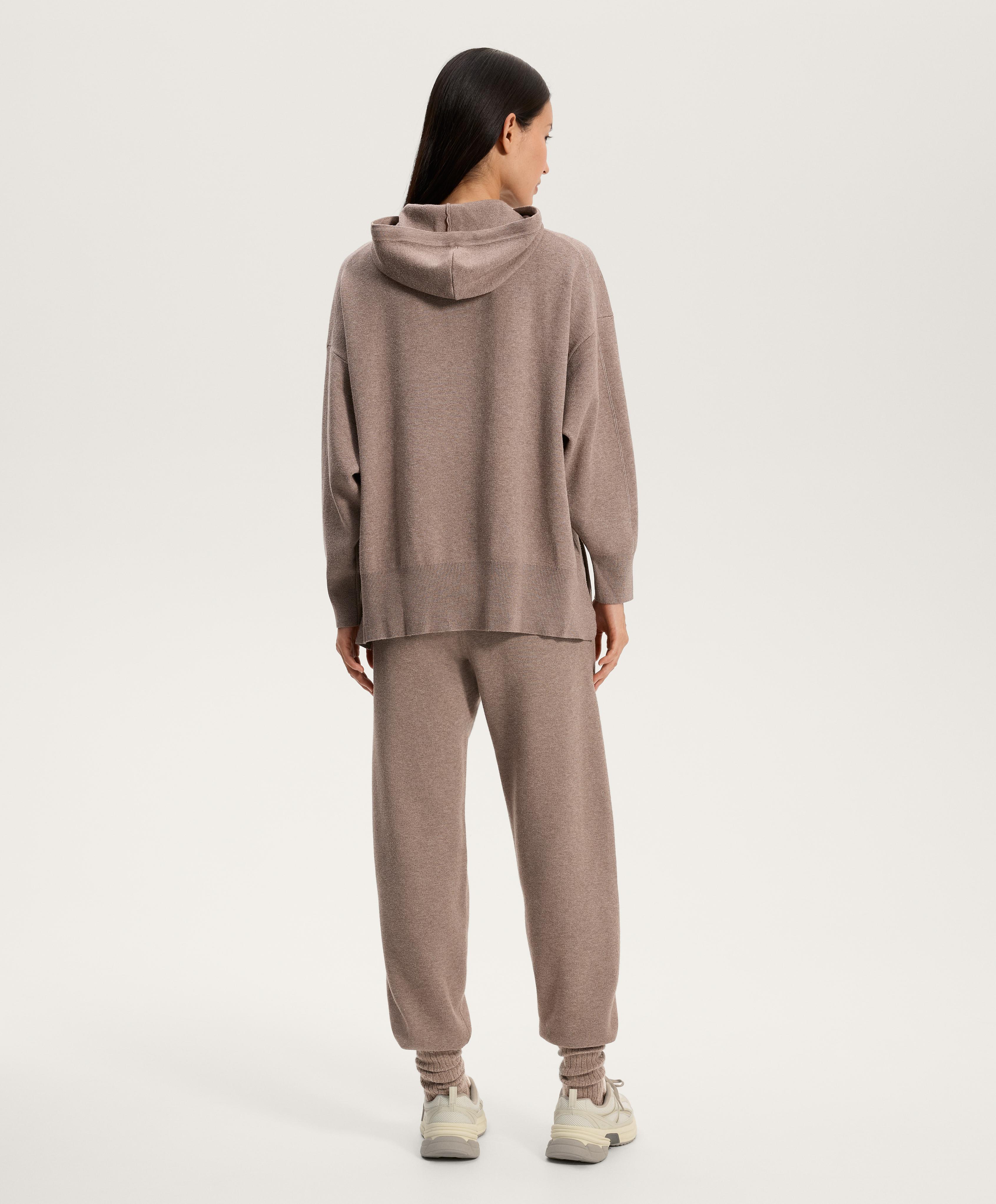Long knit hooded jumper — PINK-MINK