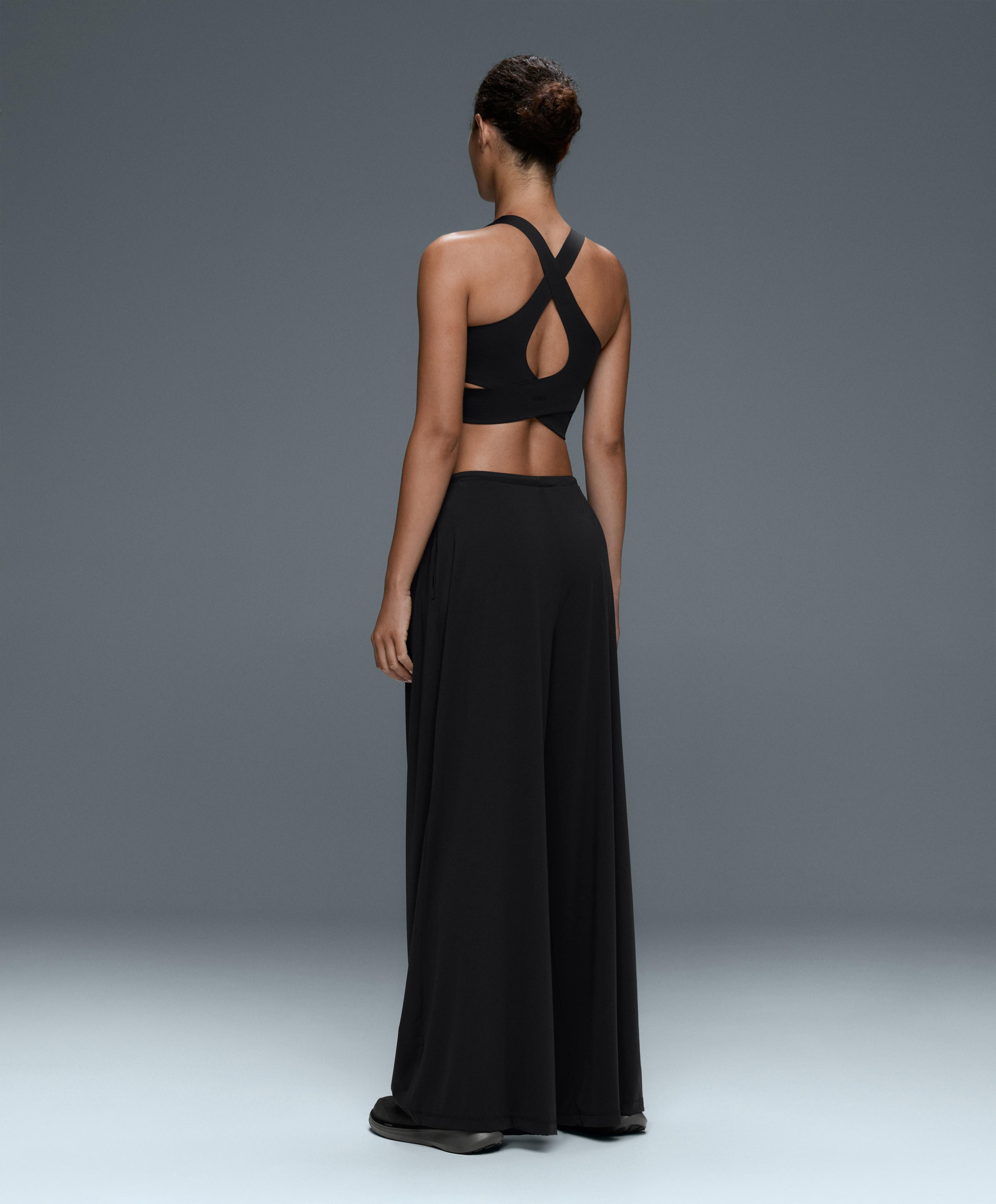 Light Touch pleated wide-leg trousers — BLACK