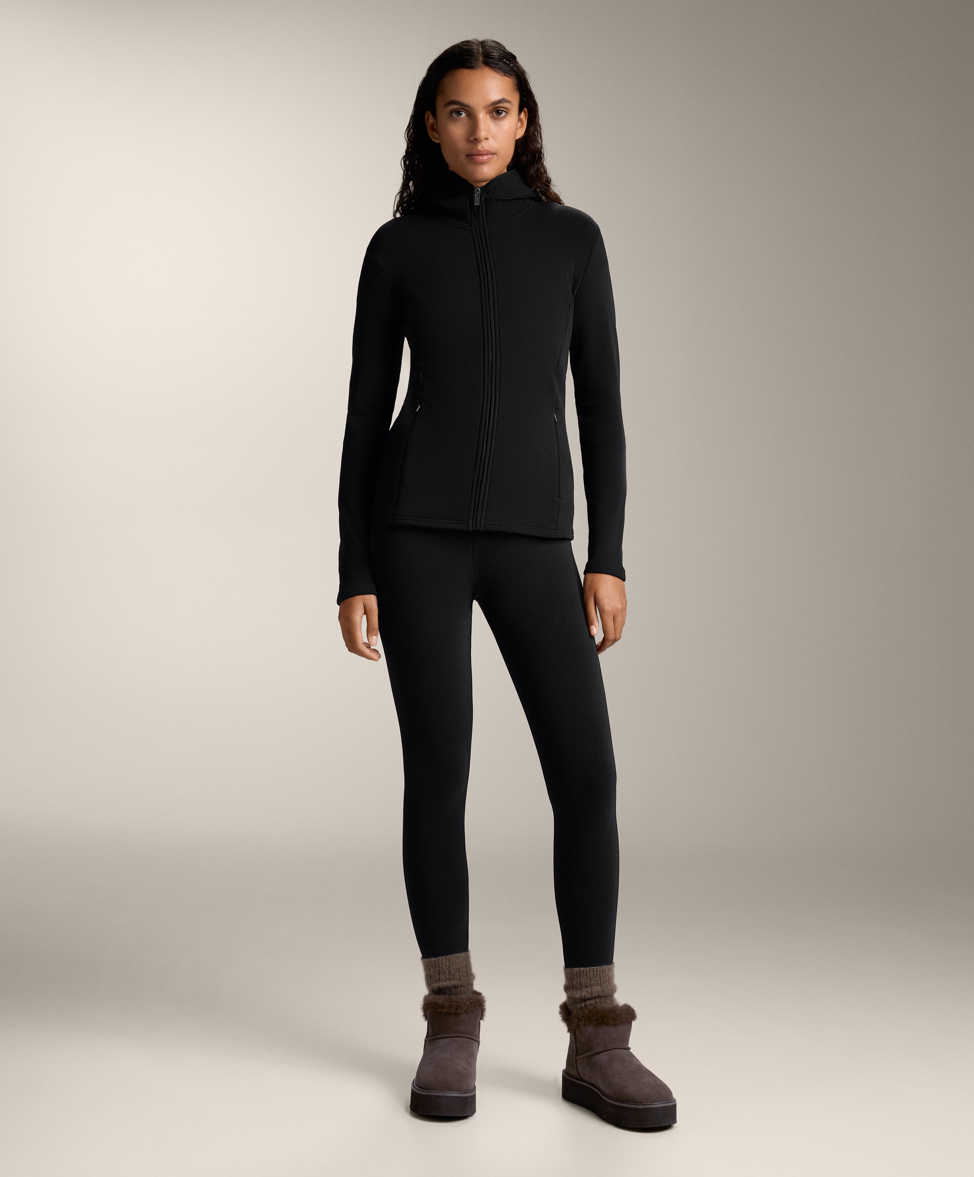 Ankle-length high-rise super-extra-warm seamless 70cm leggings — BLACK