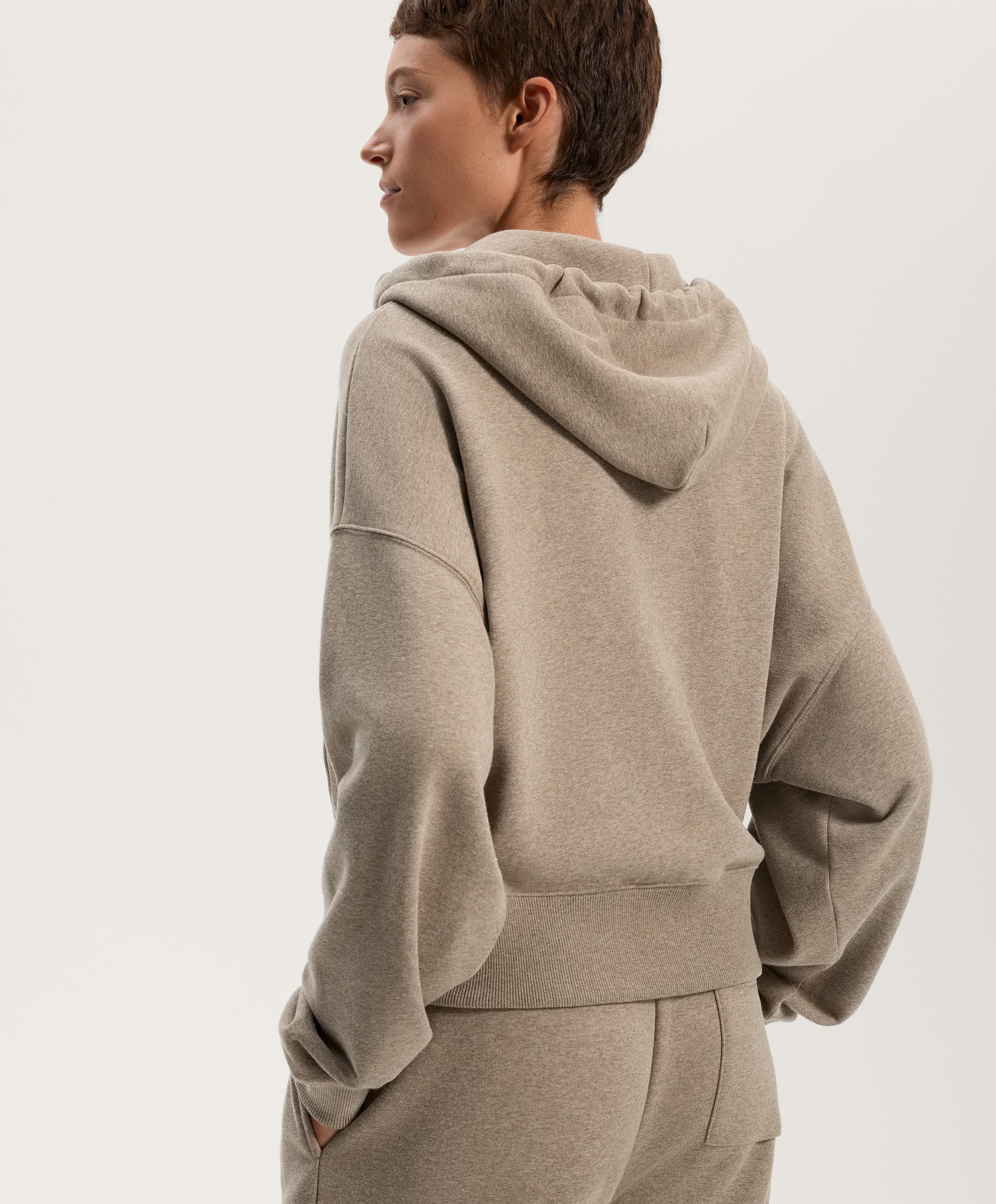 Wide sleeve hooded jacket with cotton | OYSHO United States