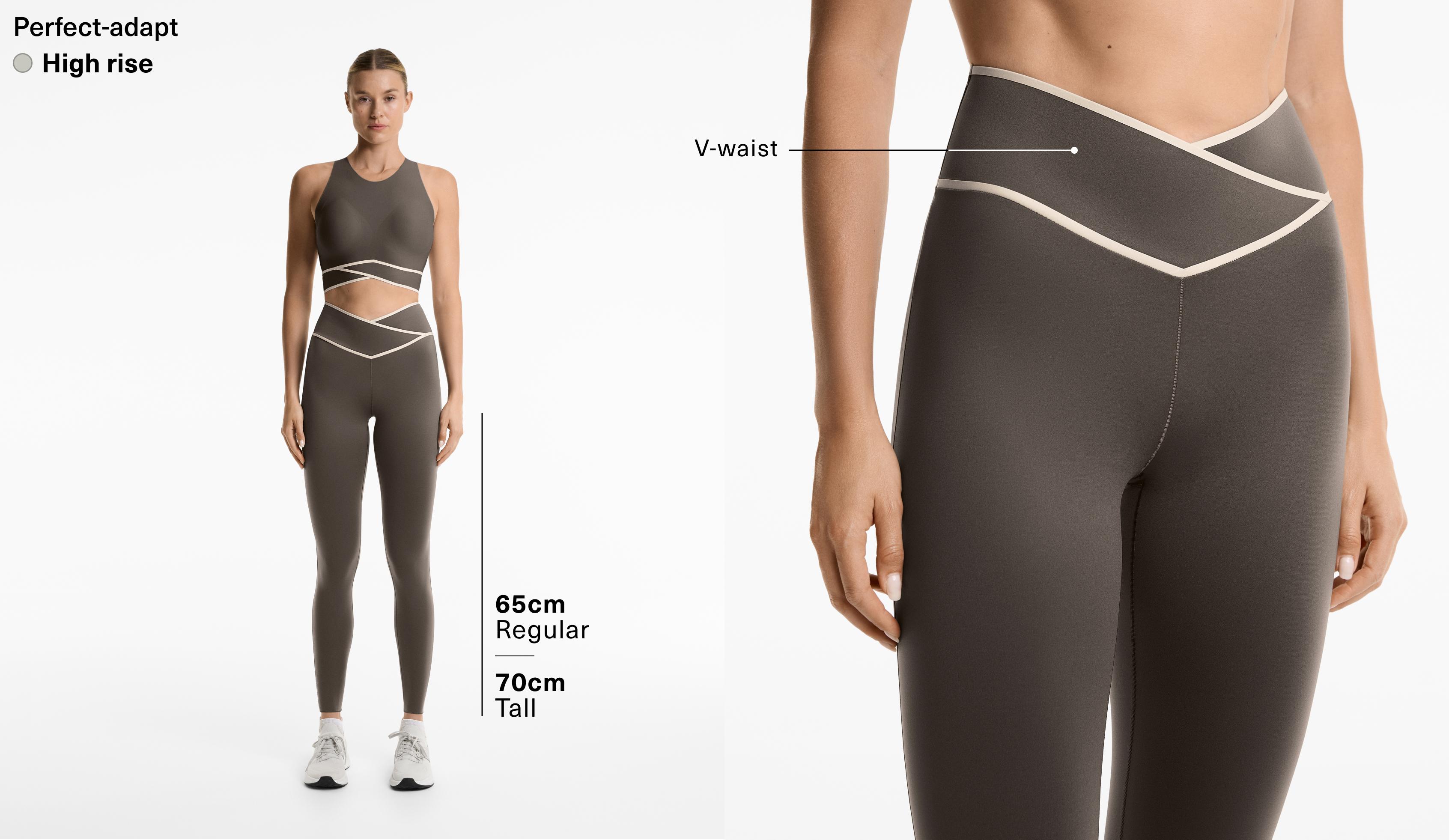 Perfect-adapt crossover V-cut waist 65cm ankle-length leggings
